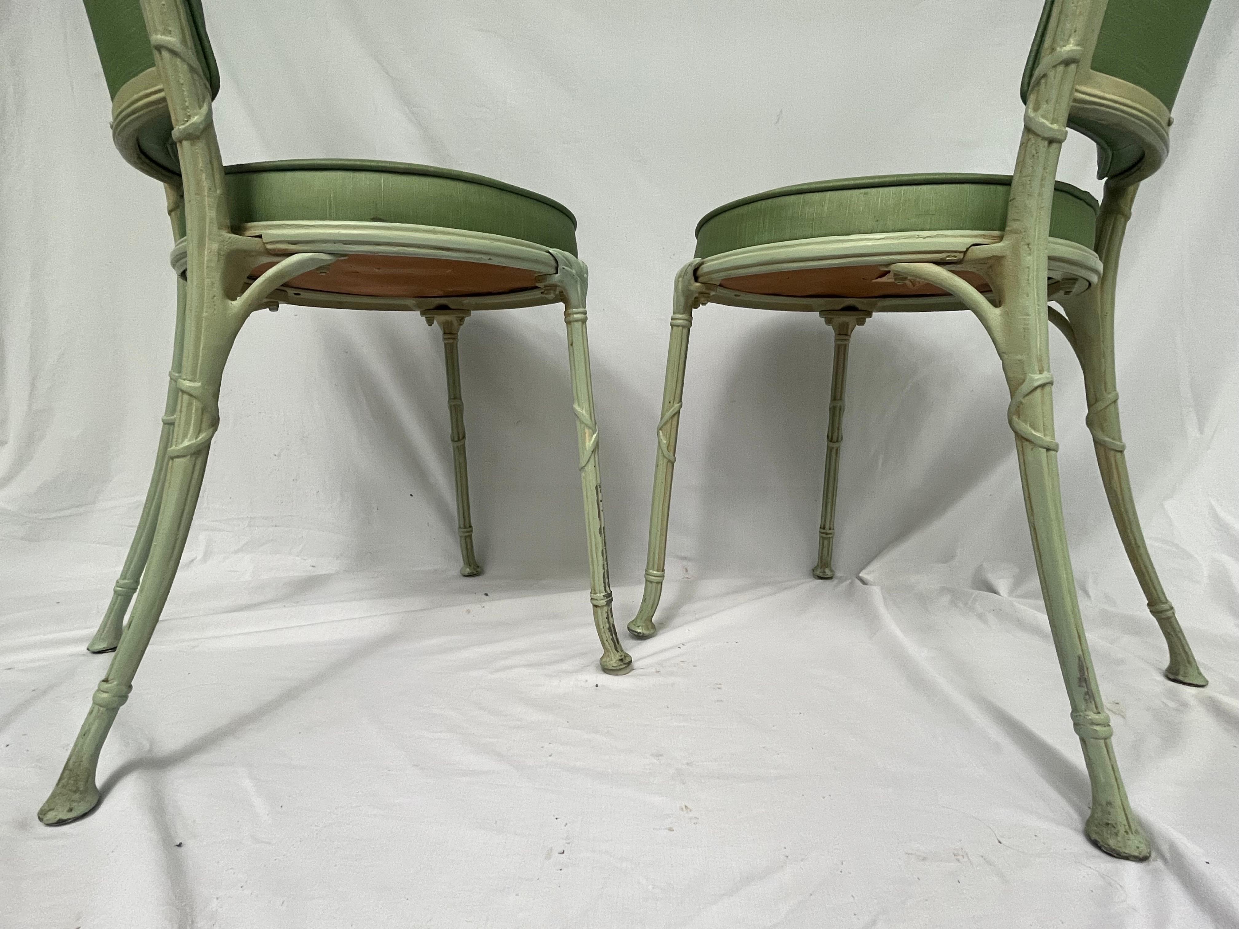 Pair of Molla English Fluted Garden Chairs in Aluminum from Mid 20th Century 11