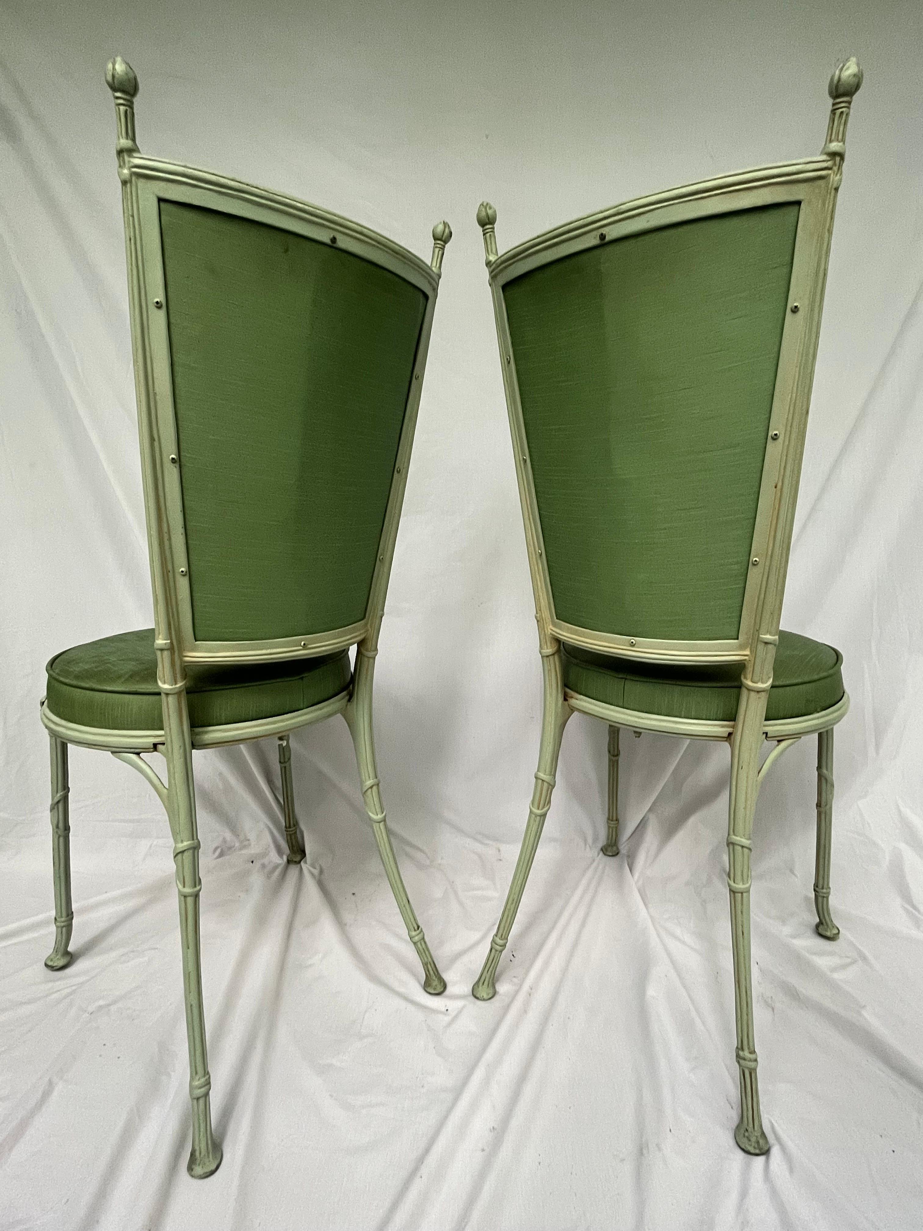 Cast Pair of Molla English Fluted Garden Chairs in Aluminum from Mid 20th Century