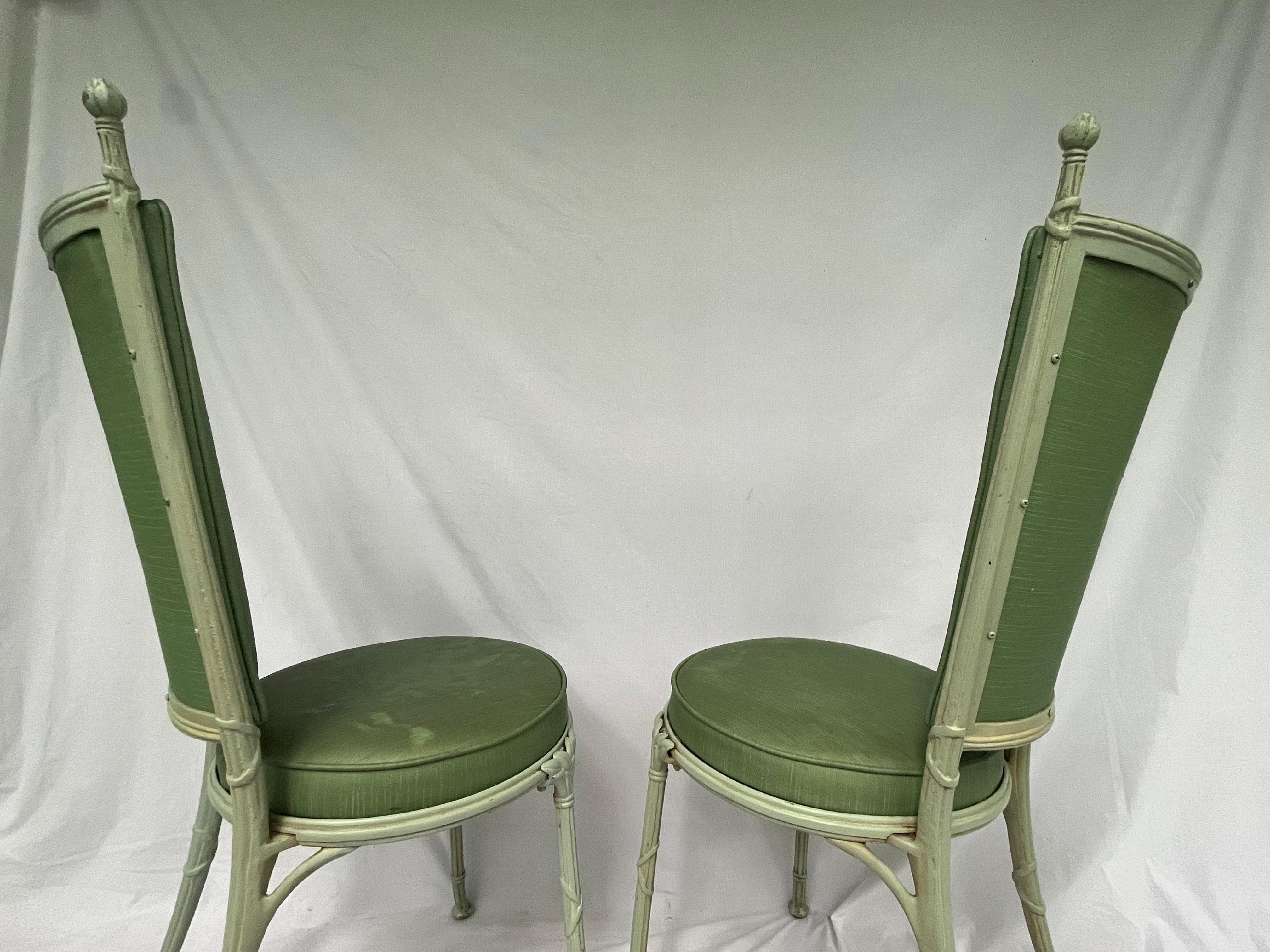 Pair of Molla English Fluted Garden Chairs in Aluminum from Mid 20th Century 3
