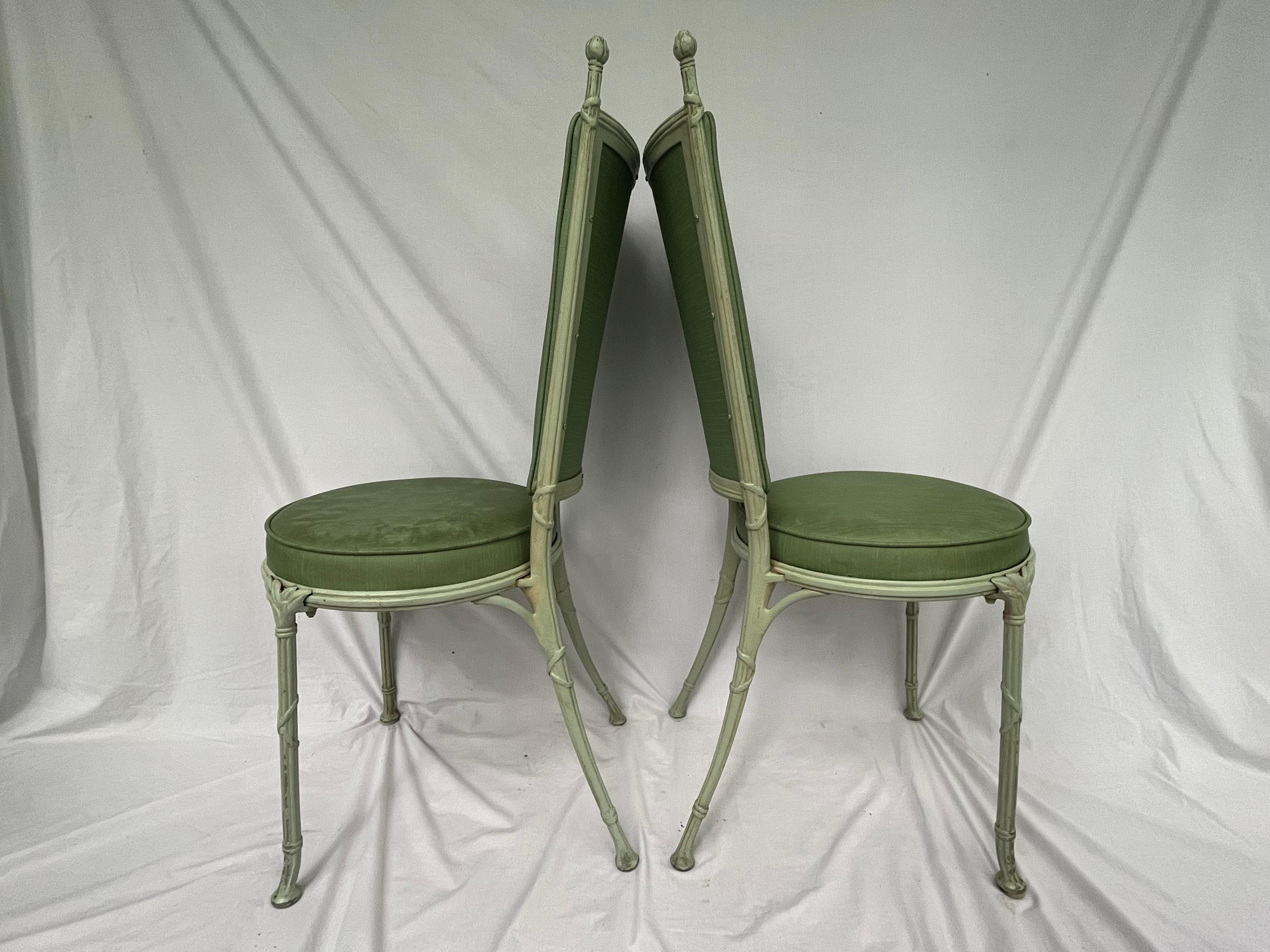 Pair of Molla English Fluted Garden Chairs in Aluminum from Mid 20th Century 4