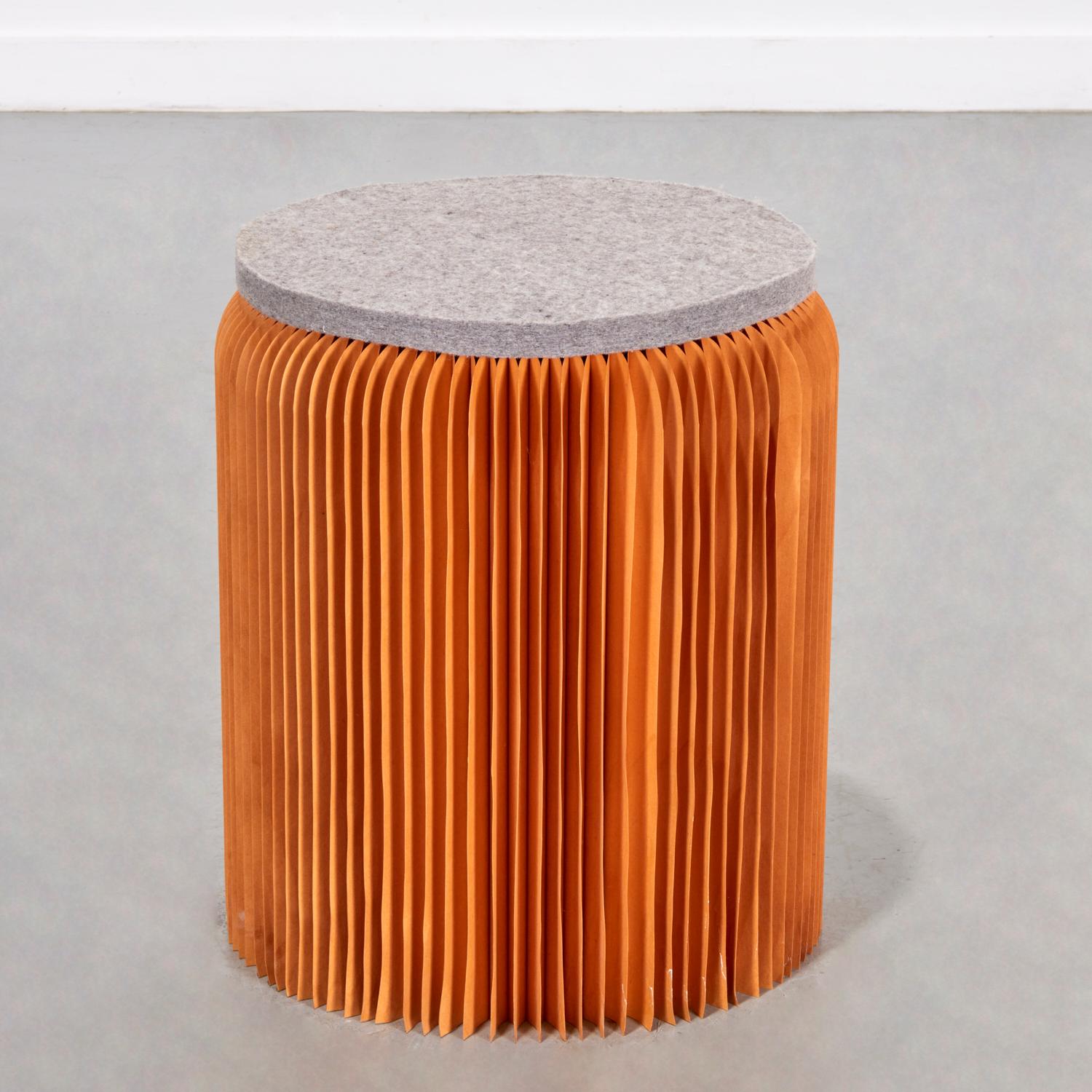 Organic Modern Pair of molo Folding Accordion Paper Stools / Side Tables by Forsythe & MacAllen For Sale