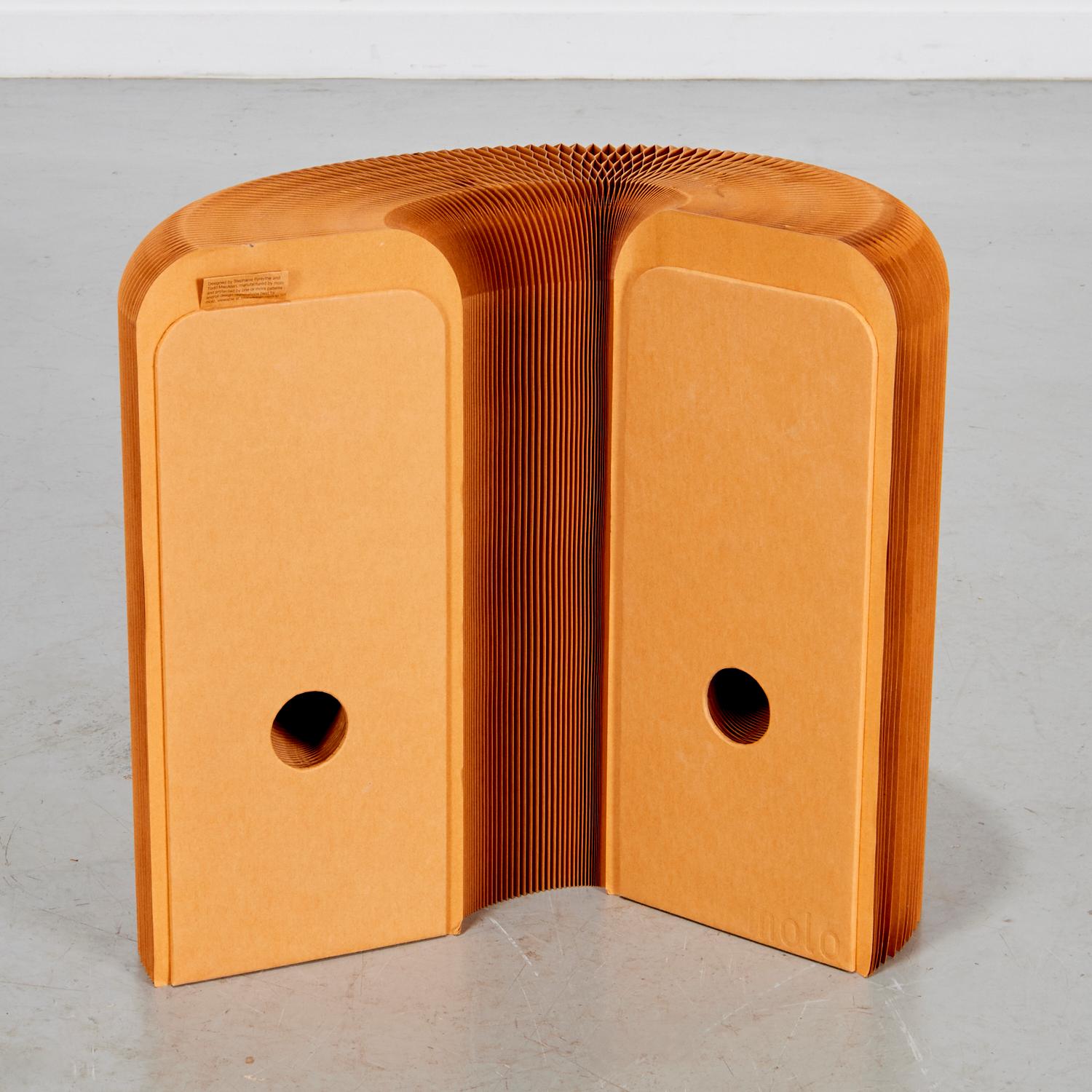 Pair of molo Folding Accordion Paper Stools / Side Tables by Forsythe & MacAllen In Good Condition For Sale In Morristown, NJ