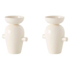 Paire de vases Momento JH40, crème, de Jaime Hayon pour &Tradition