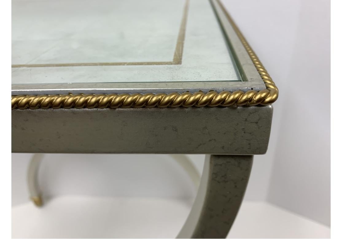 Metal Pair Of Monarch Fine Furniture By Century Mirrored Side Or Cocktail Tables For Sale