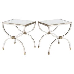 Pair Of Monarch Fine Furniture By Century Mirrored Side Or Cocktail Tables