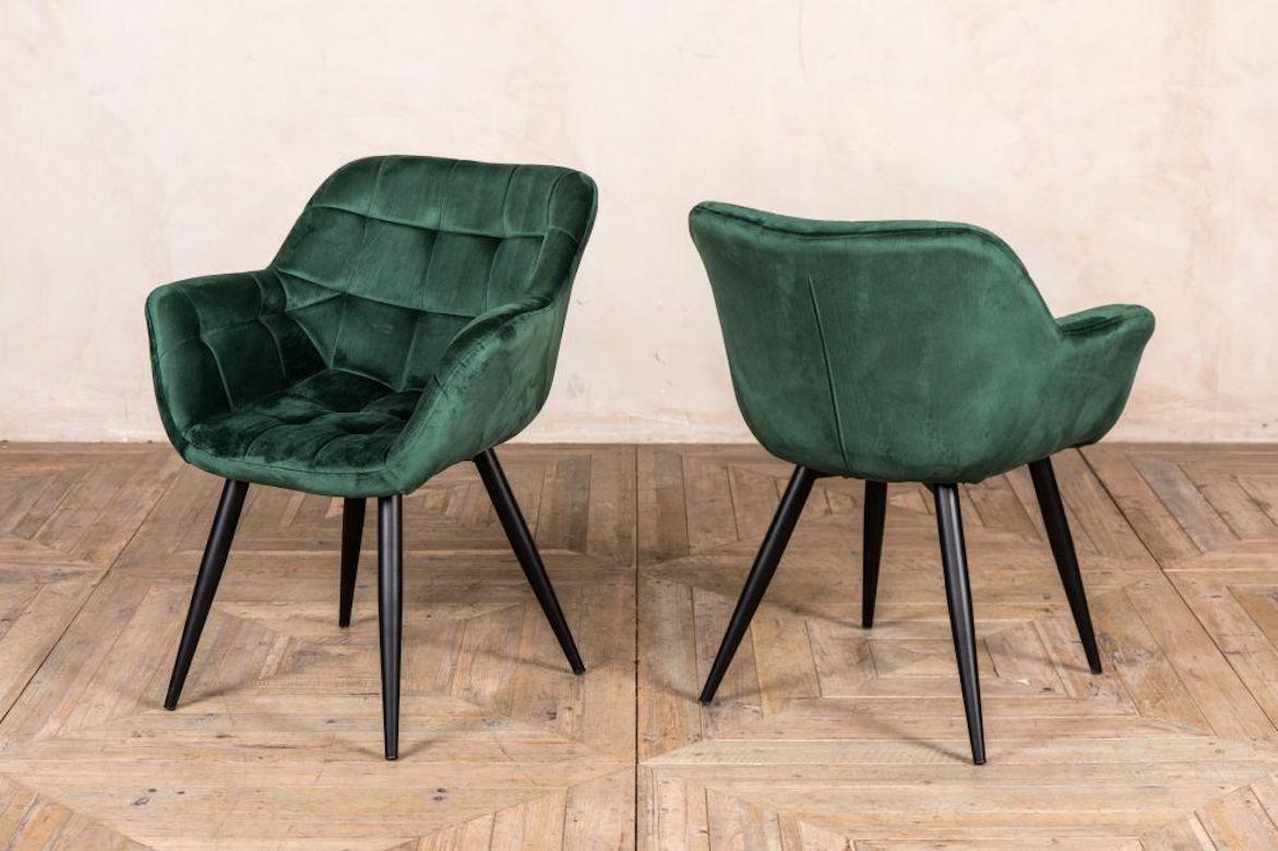 Pair of Monet Velvet Dining Chairs, 20th Century im Angebot 1