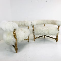 Pair of Mongolian Lamb Chairs