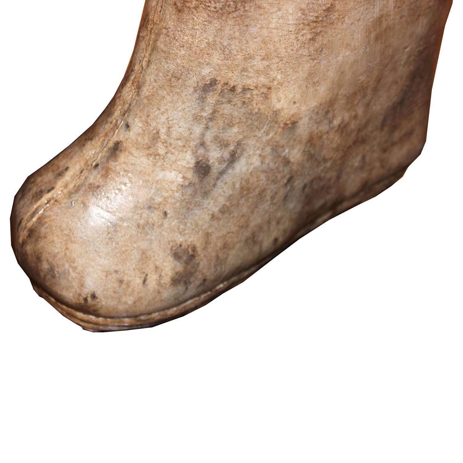 Pair of Mongolian Leather Boots In Good Condition In San Francisco, CA