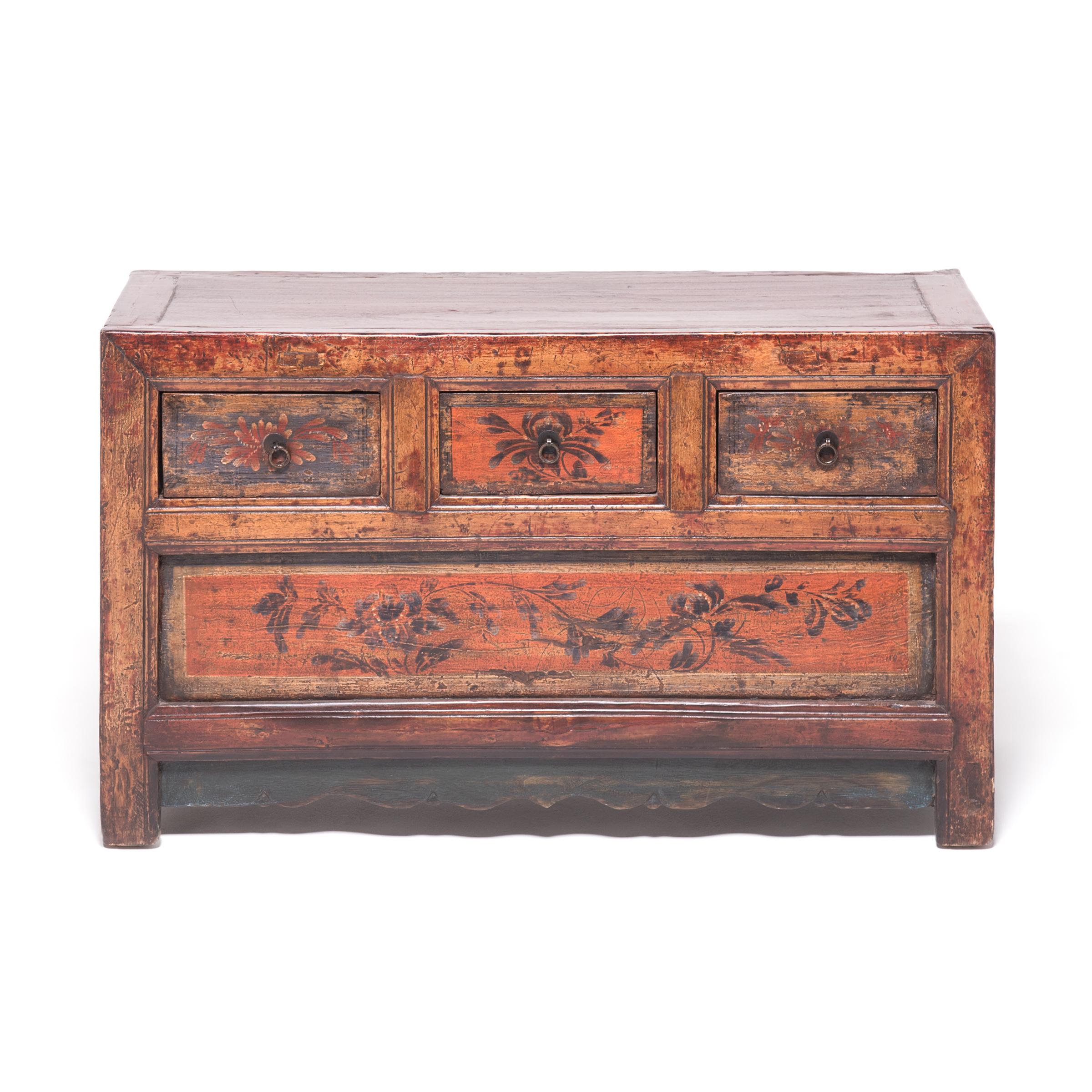 Pair of Mongolian Low Painted Chests 3
