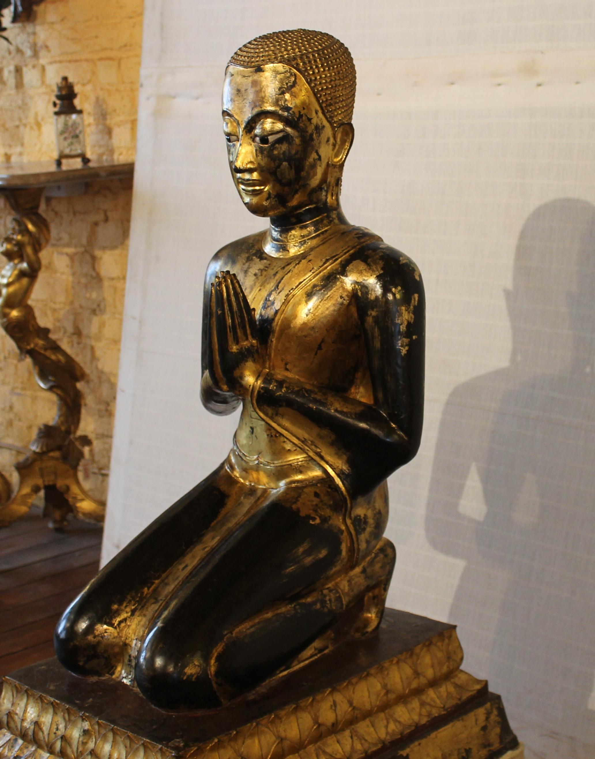 Pair of Monk in Bronze-18 ° Century-Ayuttheya For Sale 4