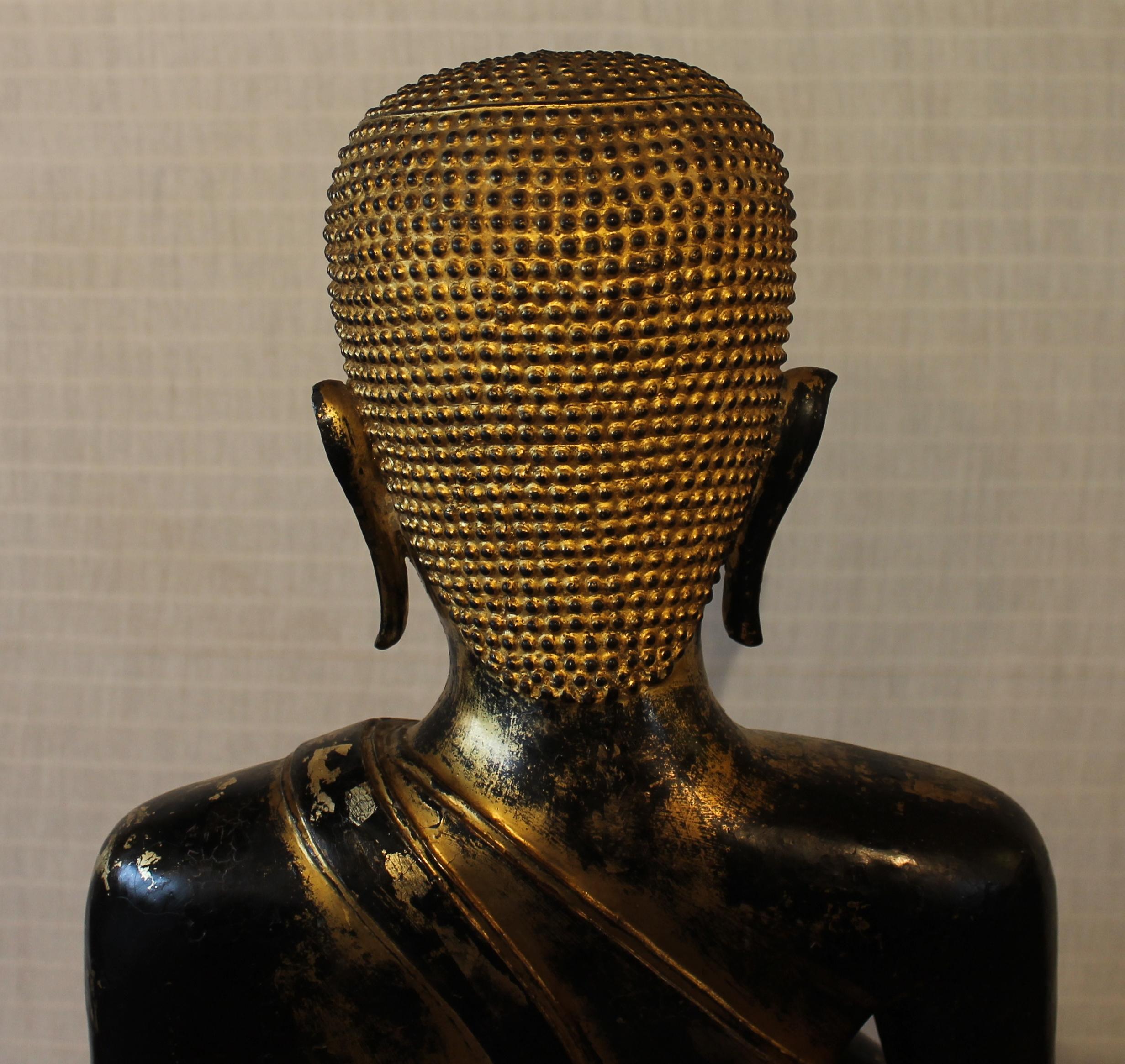 Pair of Monk in Bronze-18 ° Century-Ayuttheya For Sale 6