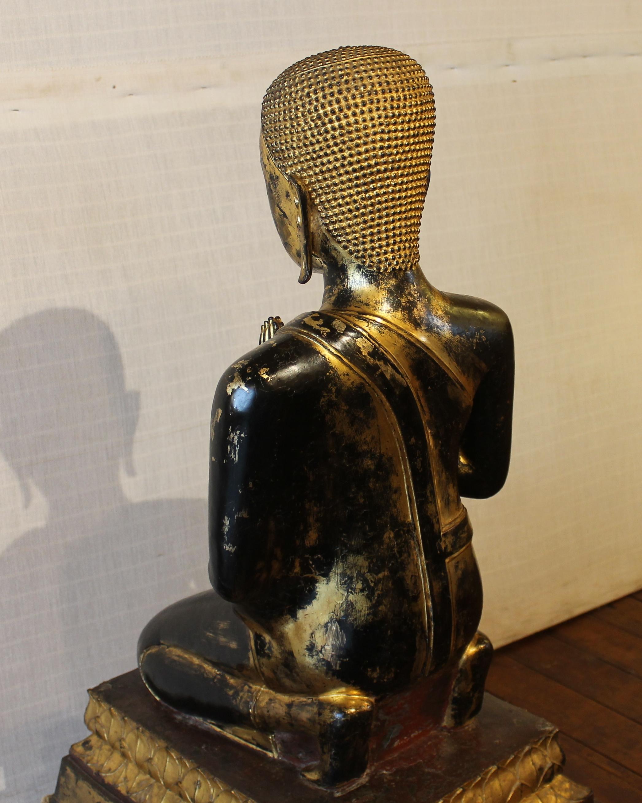 Pair of Monk in Bronze-18 ° Century-Ayuttheya For Sale 7