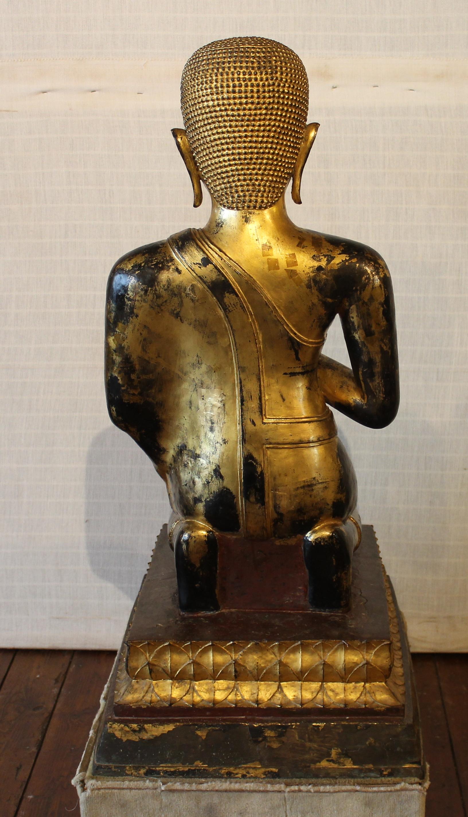 Pair of Monk in Bronze-18 ° Century-Ayuttheya For Sale 8