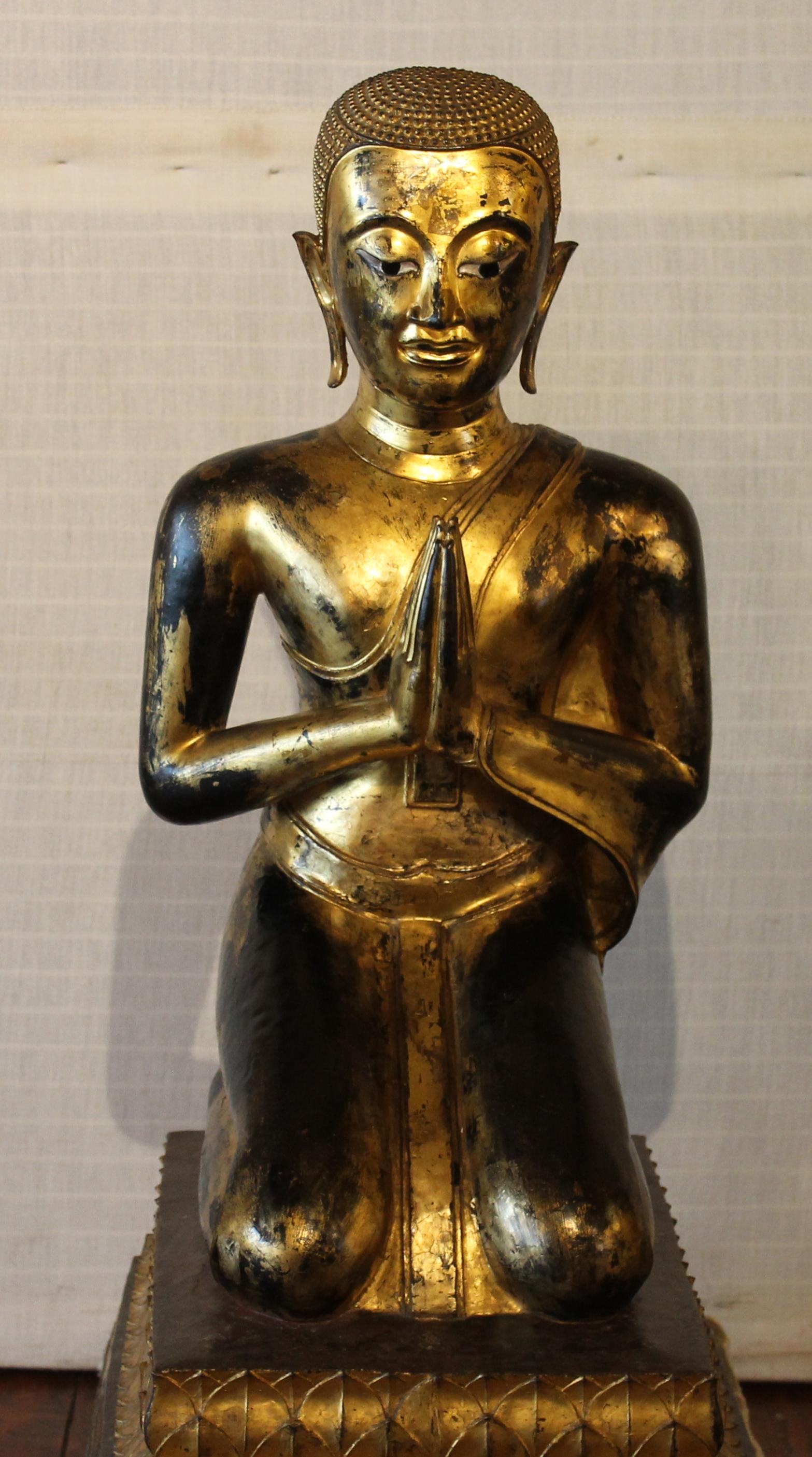 Pair of Monk in Bronze-18 ° Century-Ayuttheya For Sale 10