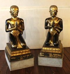 Pair of Monk in Bronze-18 ° Century-Ayuttheya