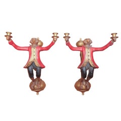 Pair of Monkey Sconces by Bill Huebbe