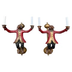 Pair of Monkey Wall Sconces by Bill Huebbe