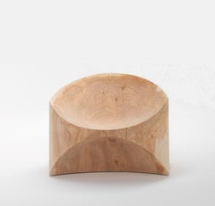 Pair of Monolithic Outdoor Lounge Chairs in Solid Carved Cedar By Riva1920 Italy