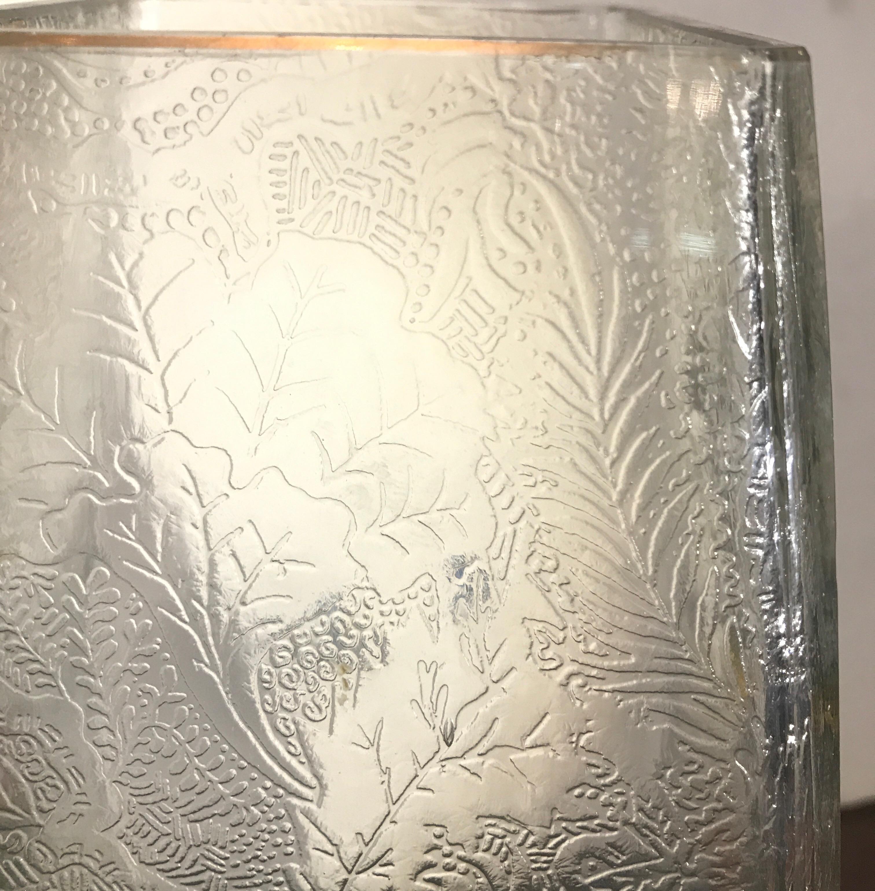 Pair of Mont Joye Enameled Etched Glass Vases 1