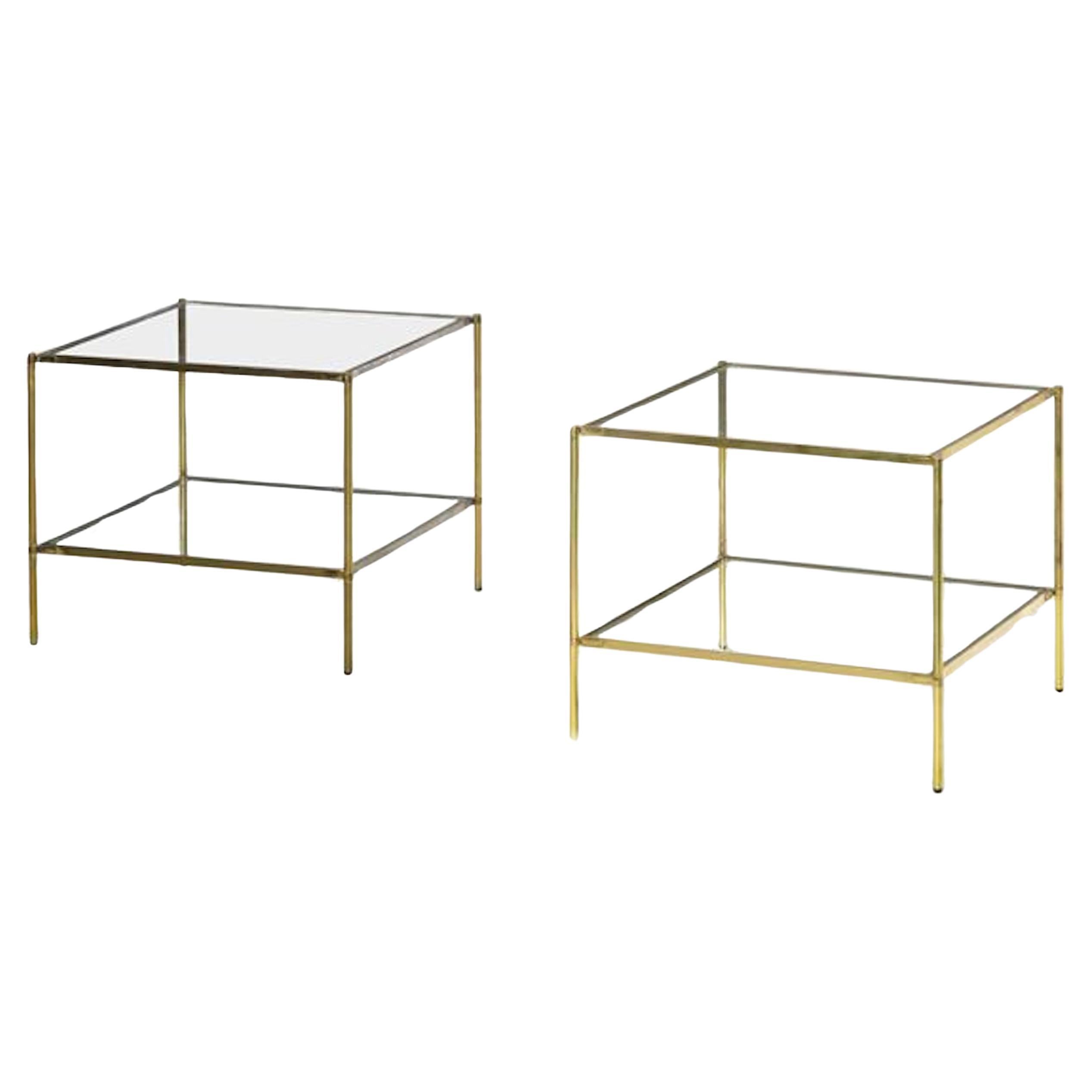 Pair of "Montecarlo" Brass low tables by Corrado dall'Acqua, Azucena, Italy 1949 For Sale