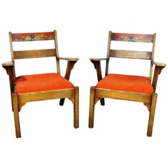 Pair of Monterey Painted Style Armchairs 