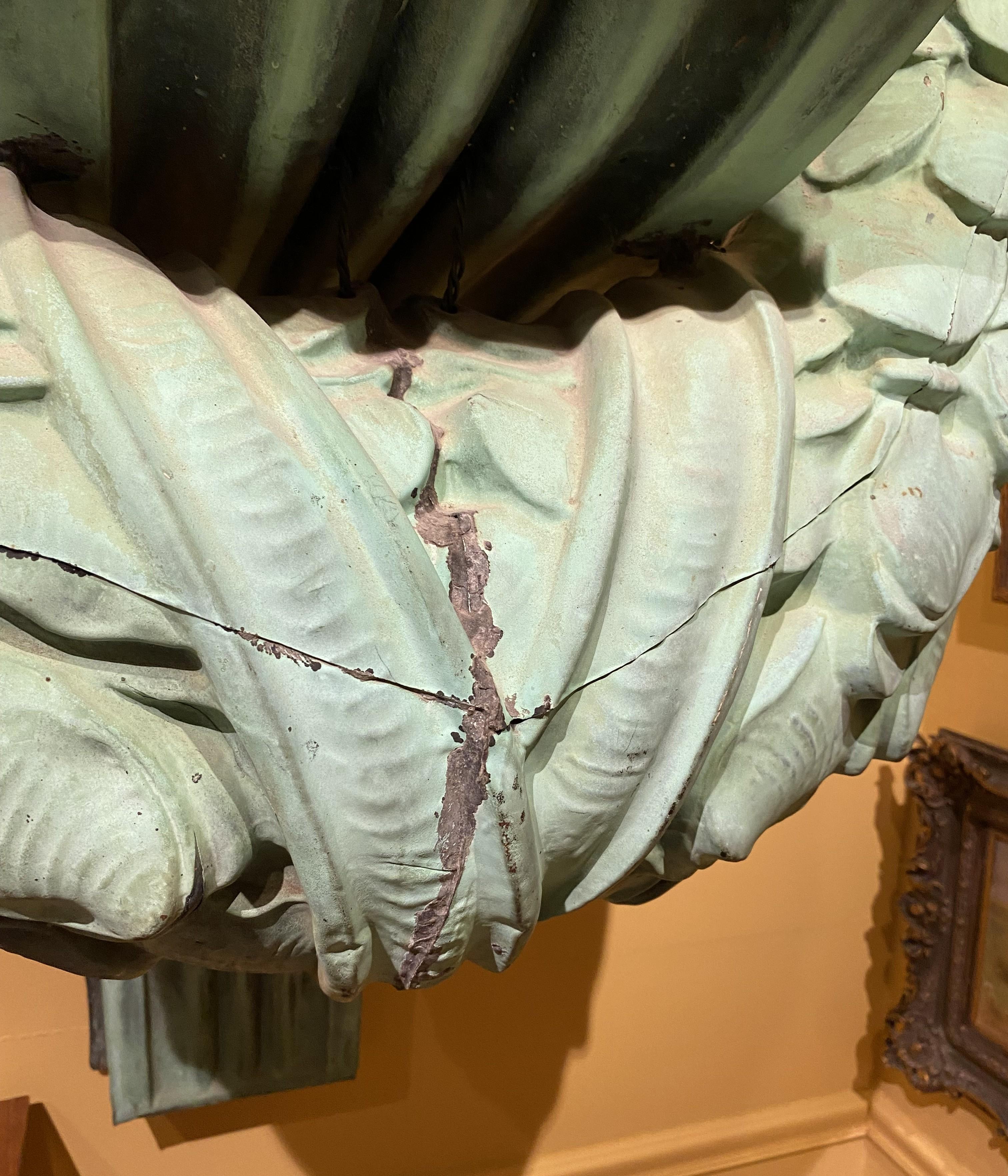 Pair of Monumental 19th century Architectural Scrolled Copper Corbels For Sale 11