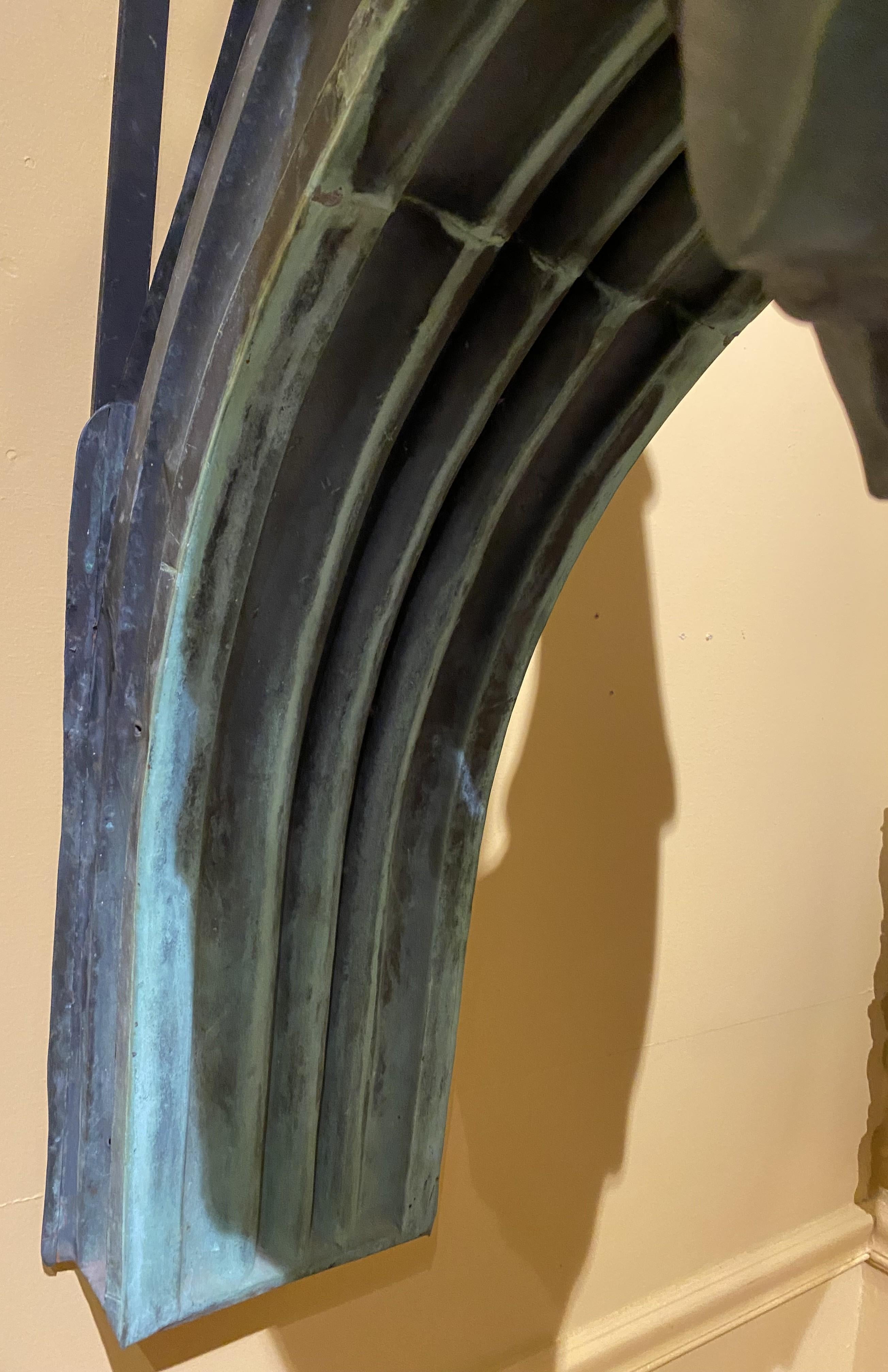 Pair of Monumental 19th century Architectural Scrolled Copper Corbels For Sale 12