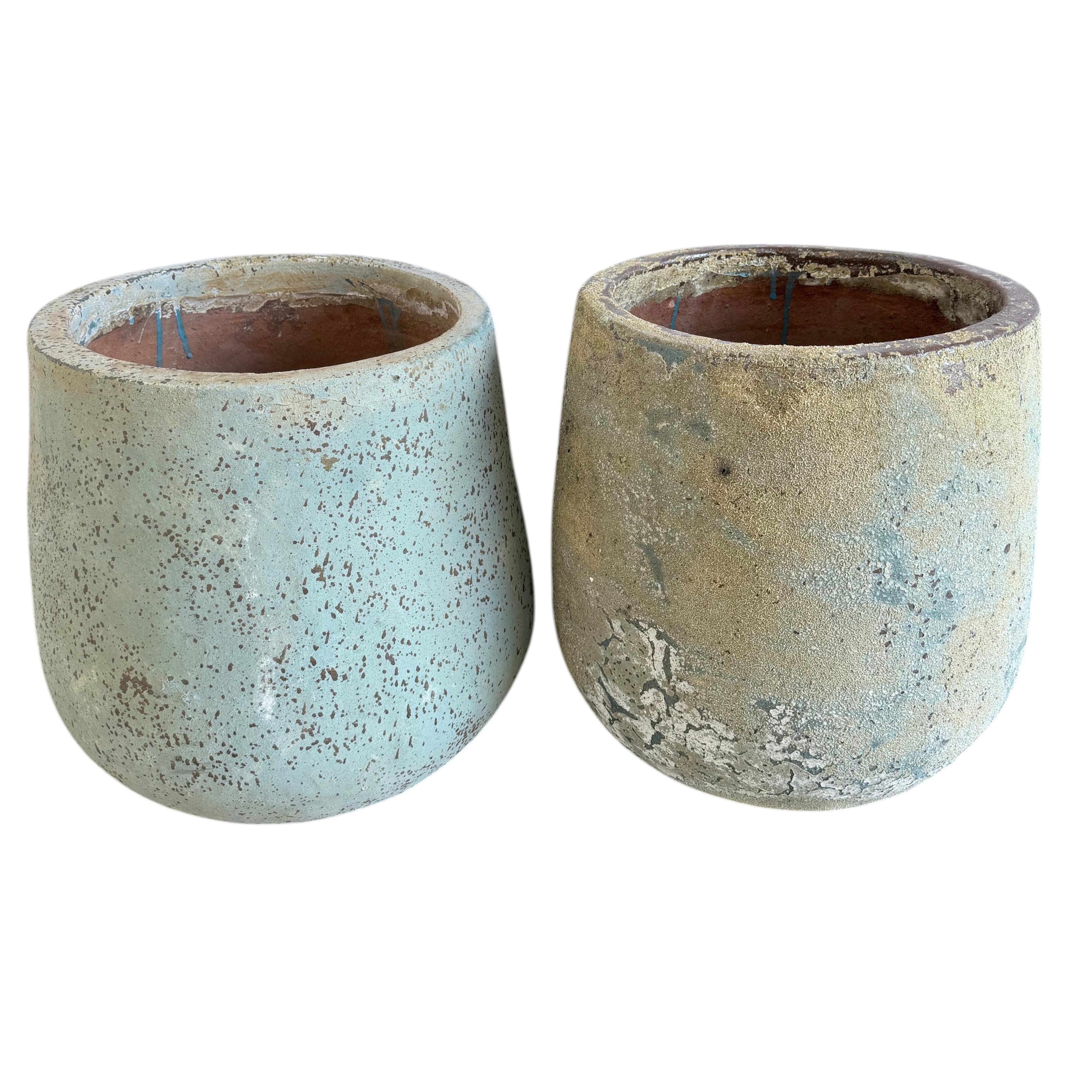Pair of Monumental 20th Century Terra Cotta Garden Urns For Sale