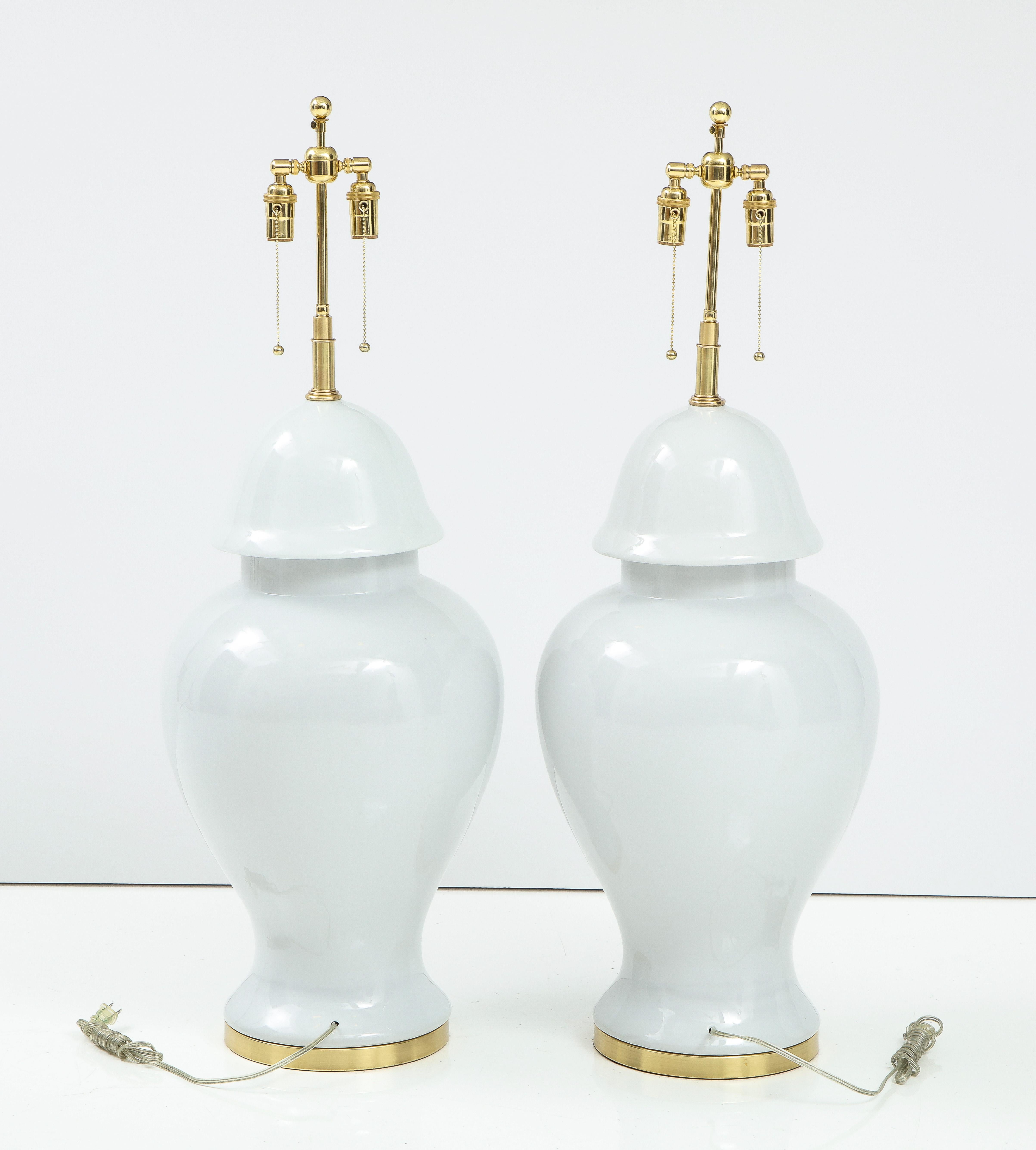 Pair of Monumental Blanc de Chine Lamps For Sale 4