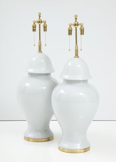 Pair of Monumental Blanc de Chine Lamps