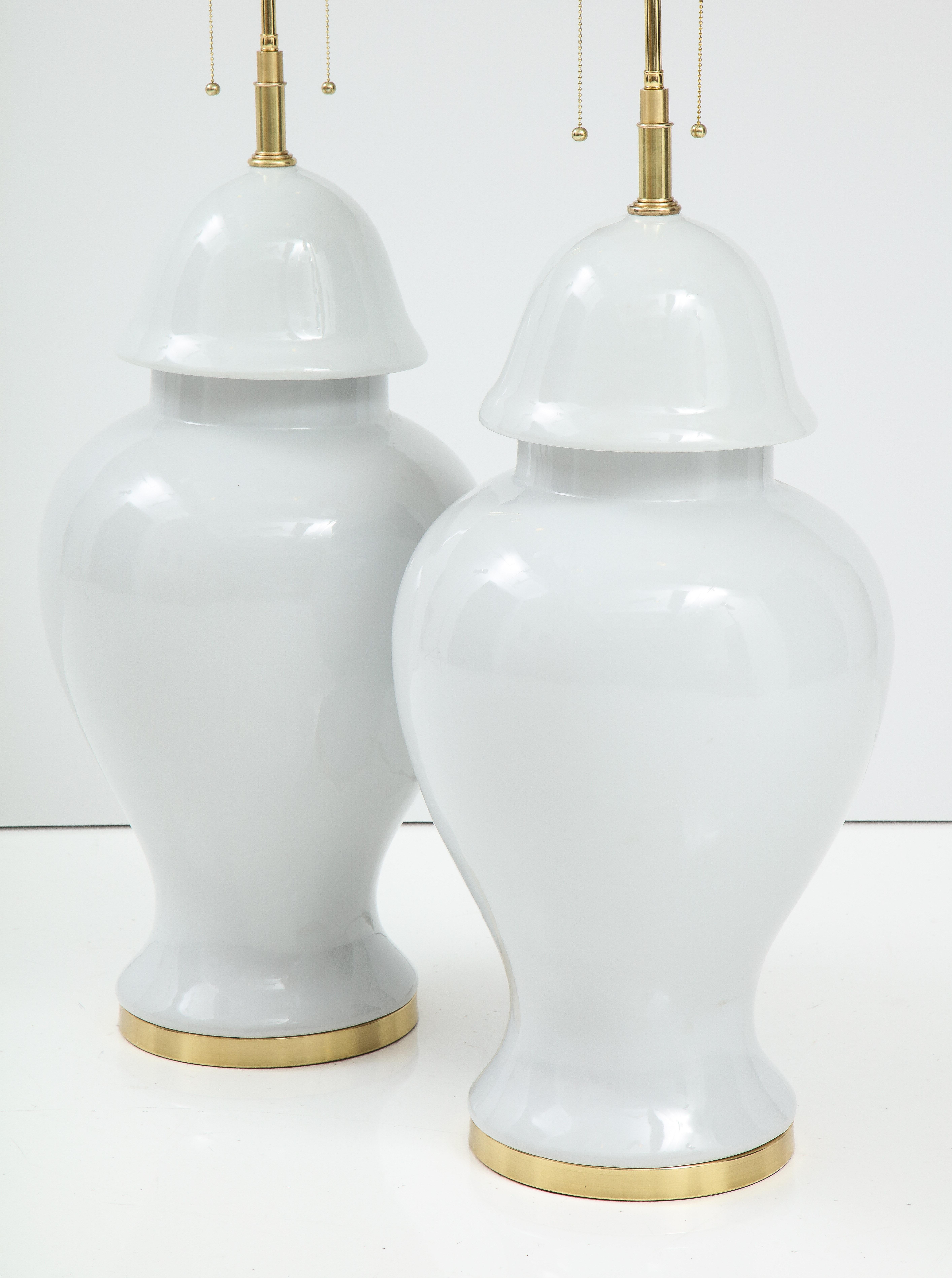 Pair of Monumental Blanc de Chine Lamps In Good Condition For Sale In New York, NY