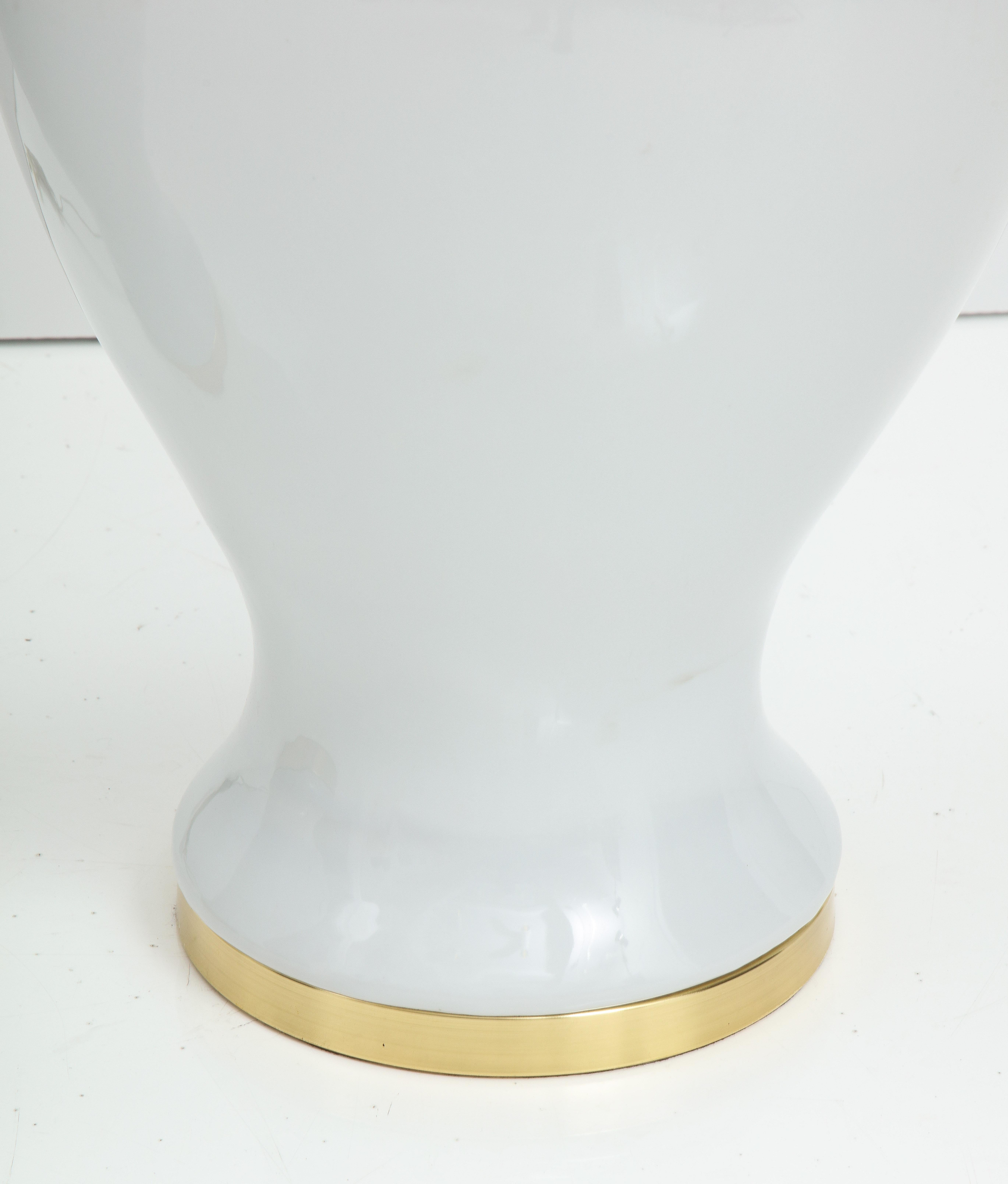 Pair of Monumental Blanc de Chine Lamps For Sale 2