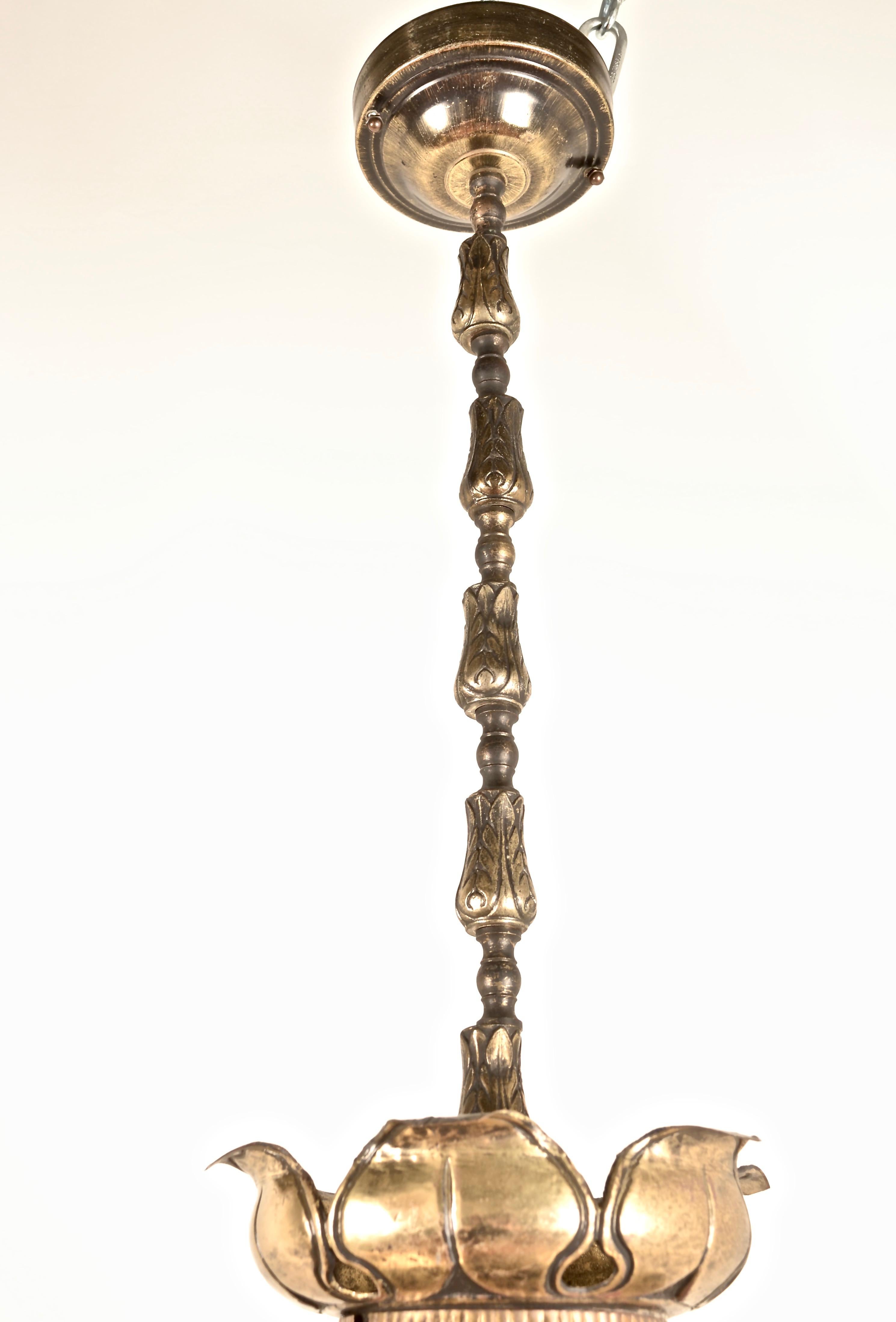 Pair of Monumental Brass Pendants, India, Circa 1960s 2