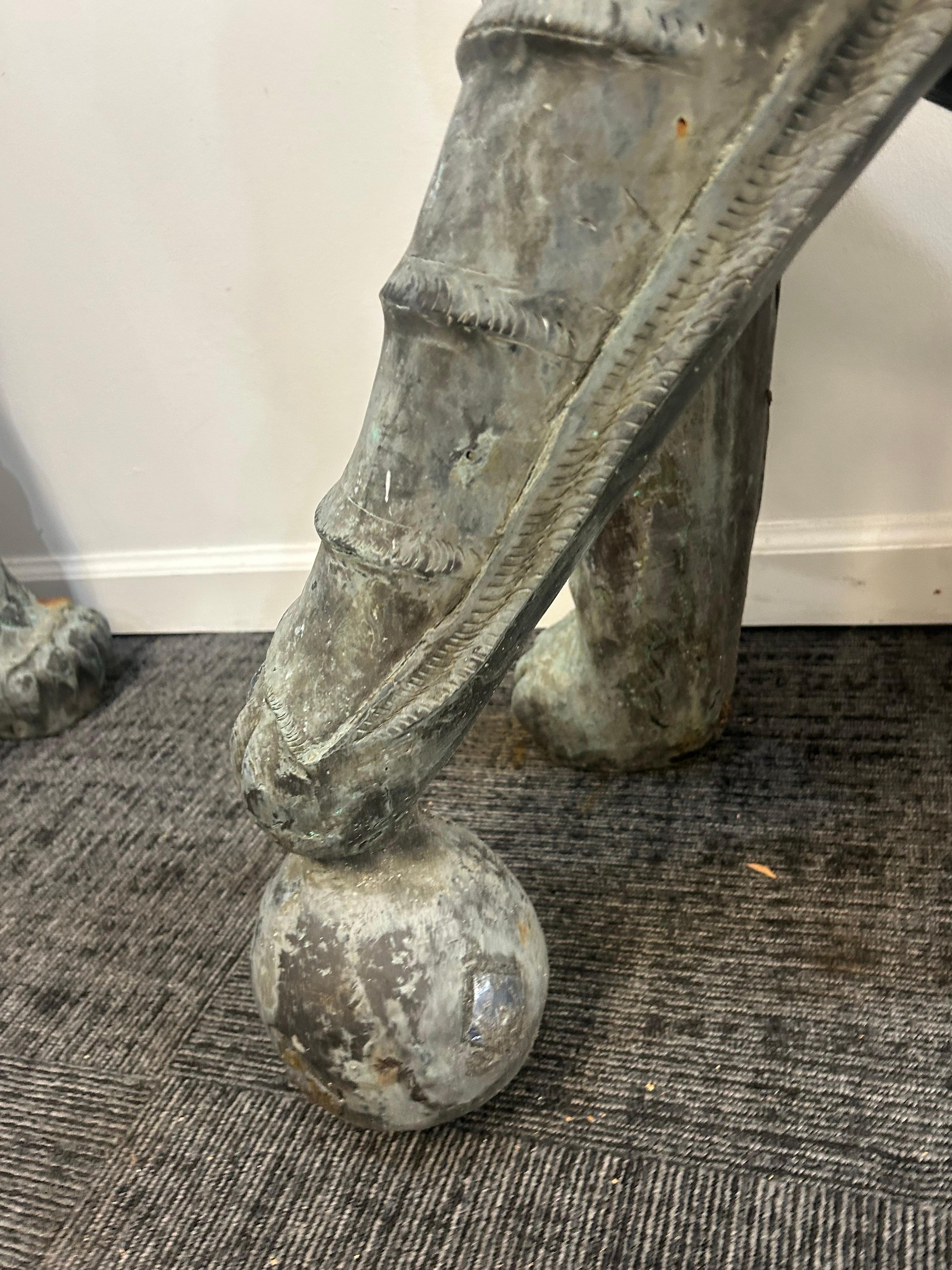 Pair of monumental bronze Foo Dogs For Sale 3