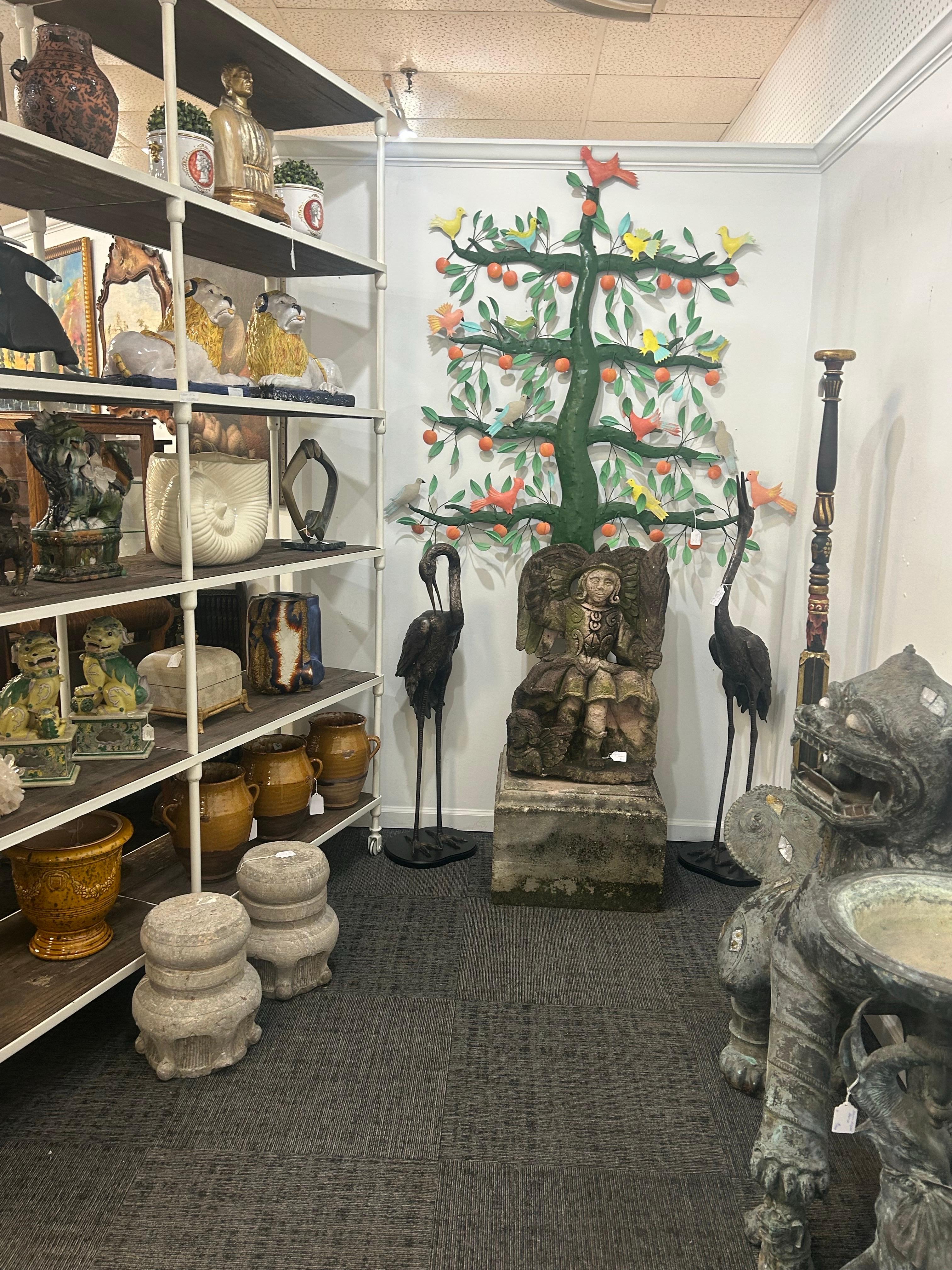 Pair of monumental bronze Foo Dogs For Sale 12