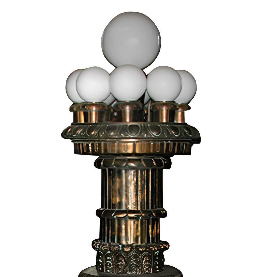 American Pair of Monumental Bronze Torcheres from a Chicago Courthouse, Dated 1927. For Sale