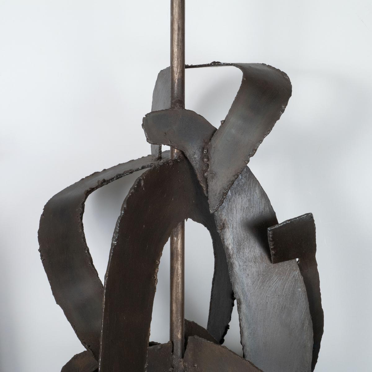 Pair of monumental brutalist lamps by Richard Barr For Sale 5