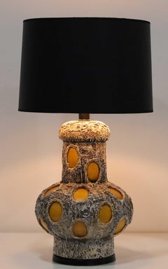 Paire de lampes monumentales en céramique de style brutaliste de Pieri Tullio, dtd. 1975