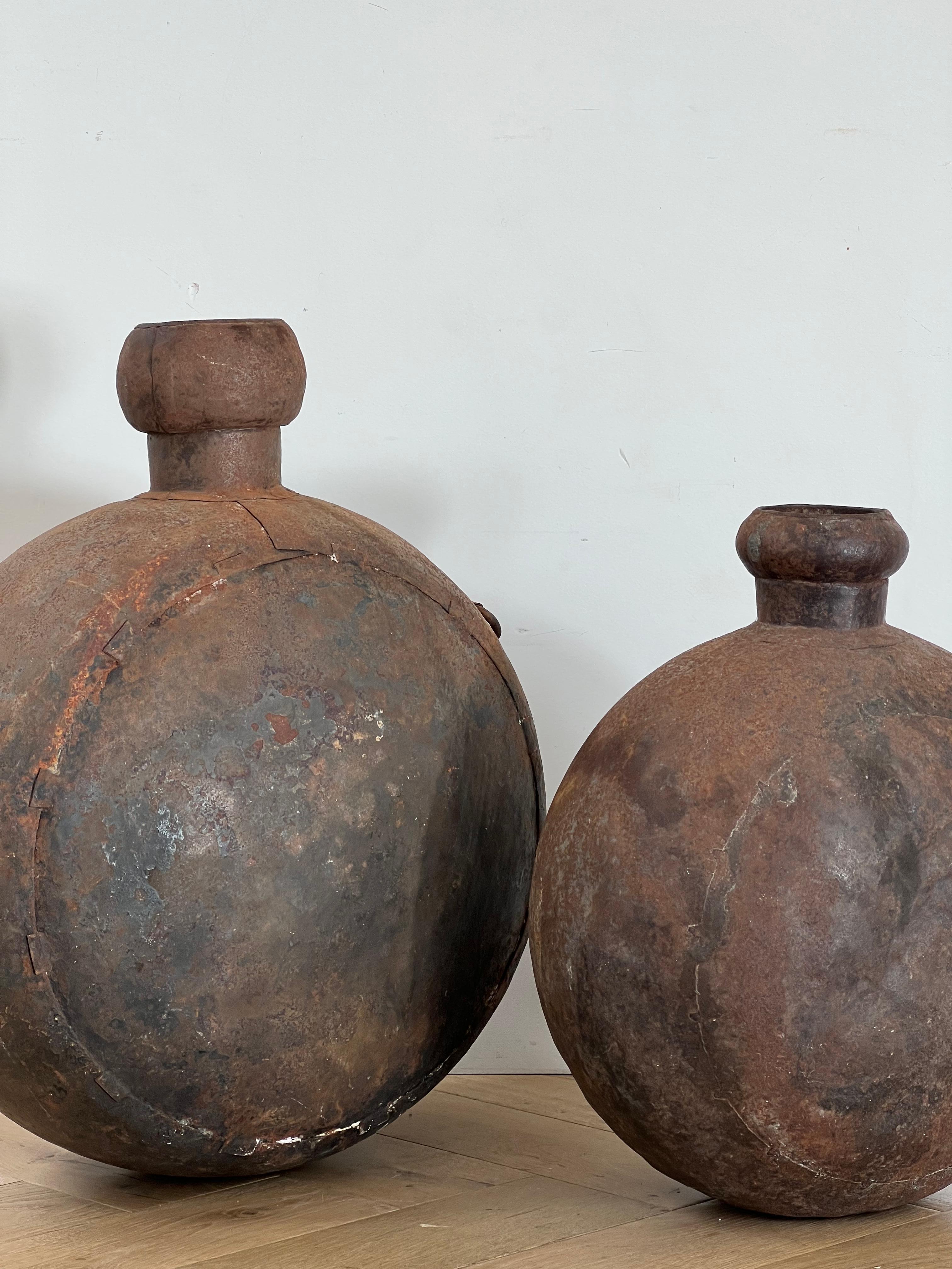 Pair of Monumental Cast Iron Vessels, 1940s 6