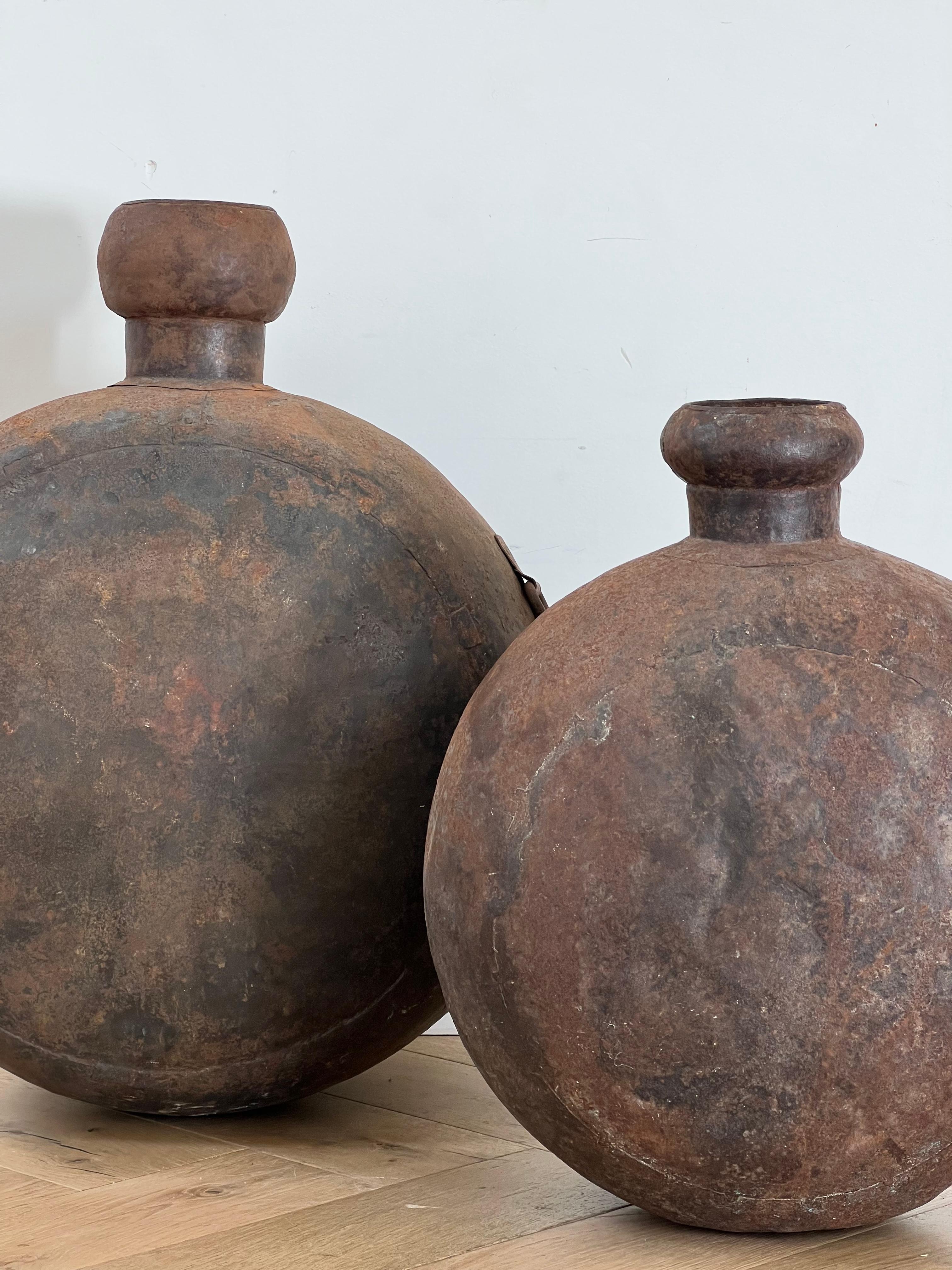Pair of Monumental Cast Iron Vessels, 1940s 7