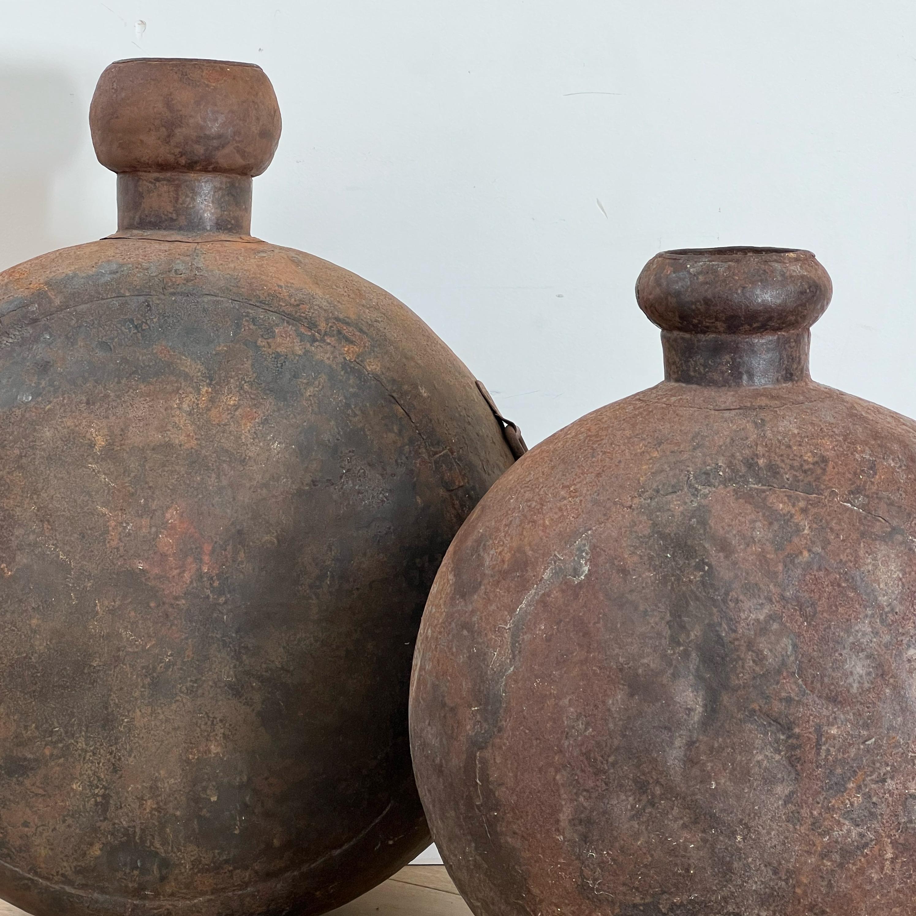 Pair of Monumental Cast Iron Vessels, 1940s 11