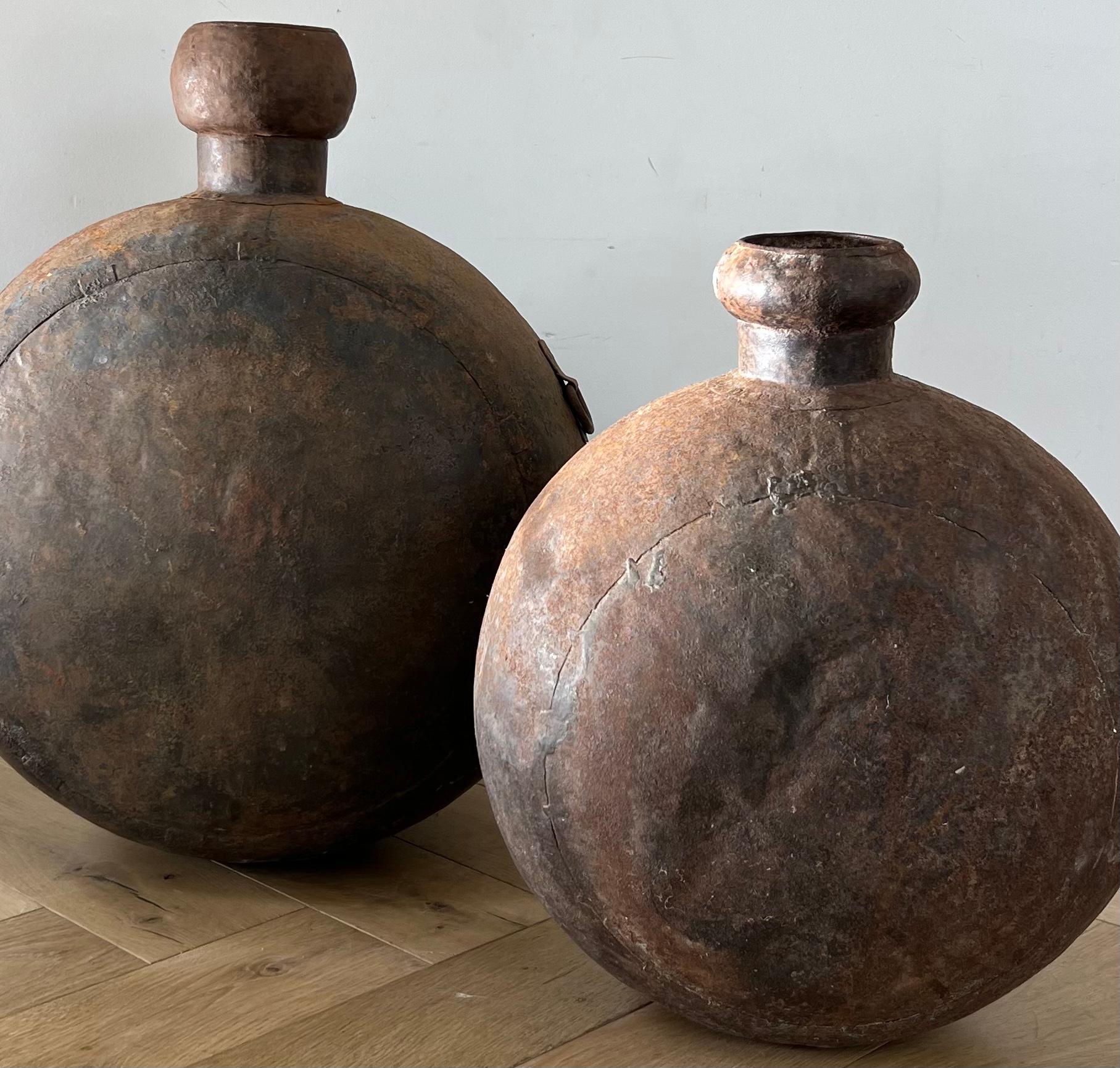Pair of Monumental Cast Iron Vessels, 1940s 12