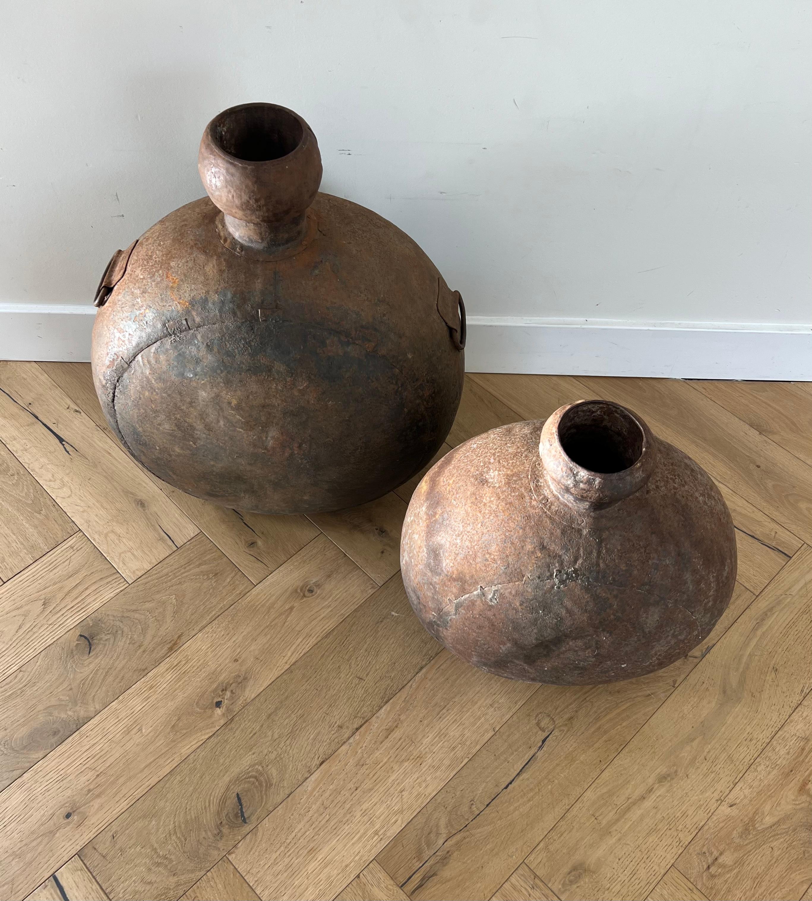 Pair of Monumental Cast Iron Vessels, 1940s 2