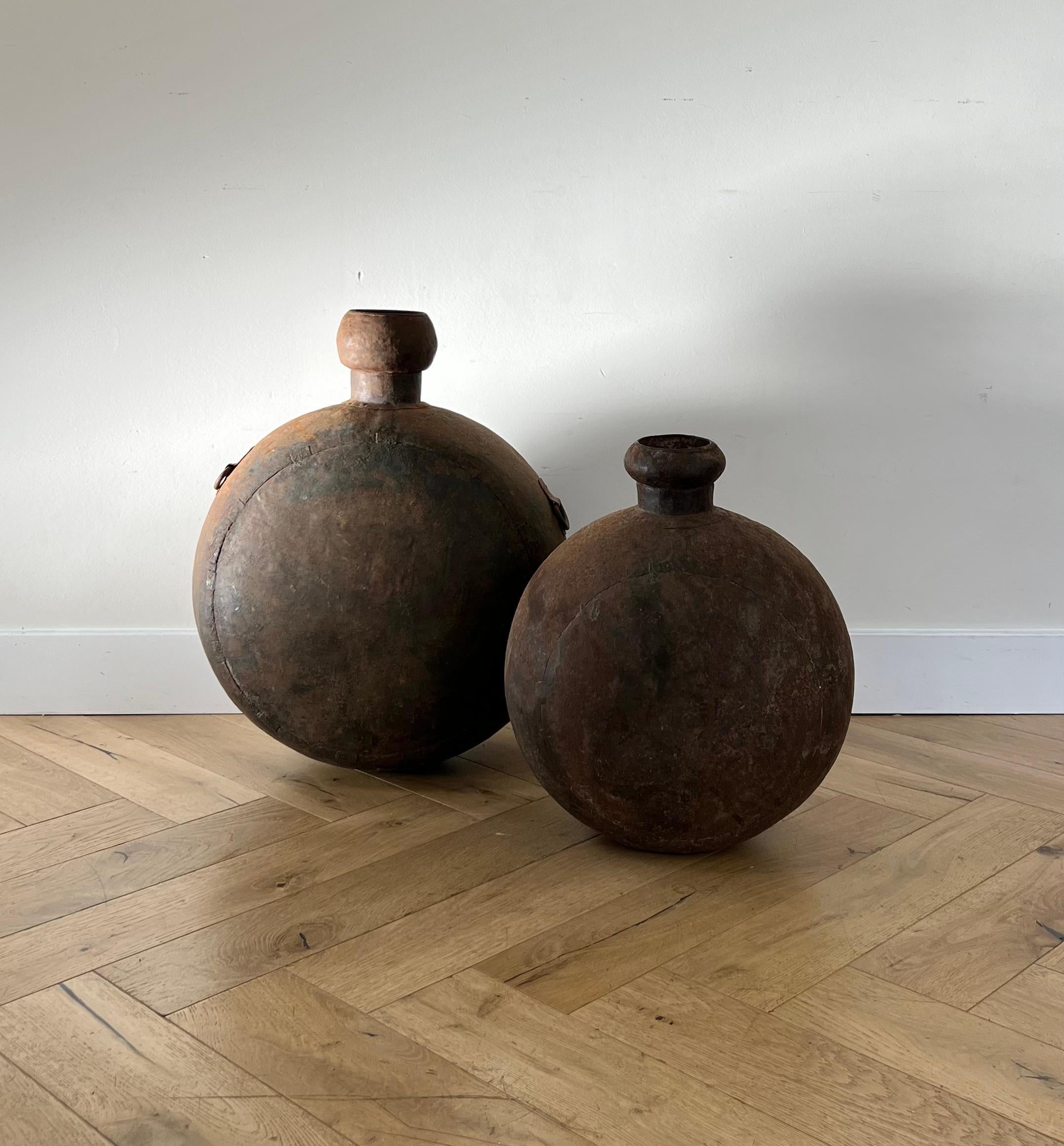 Pair of Monumental Cast Iron Vessels, 1940s 4