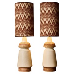 Pair of Monumental Ceramic Table Lamps by Aldo Londi for Bitossi