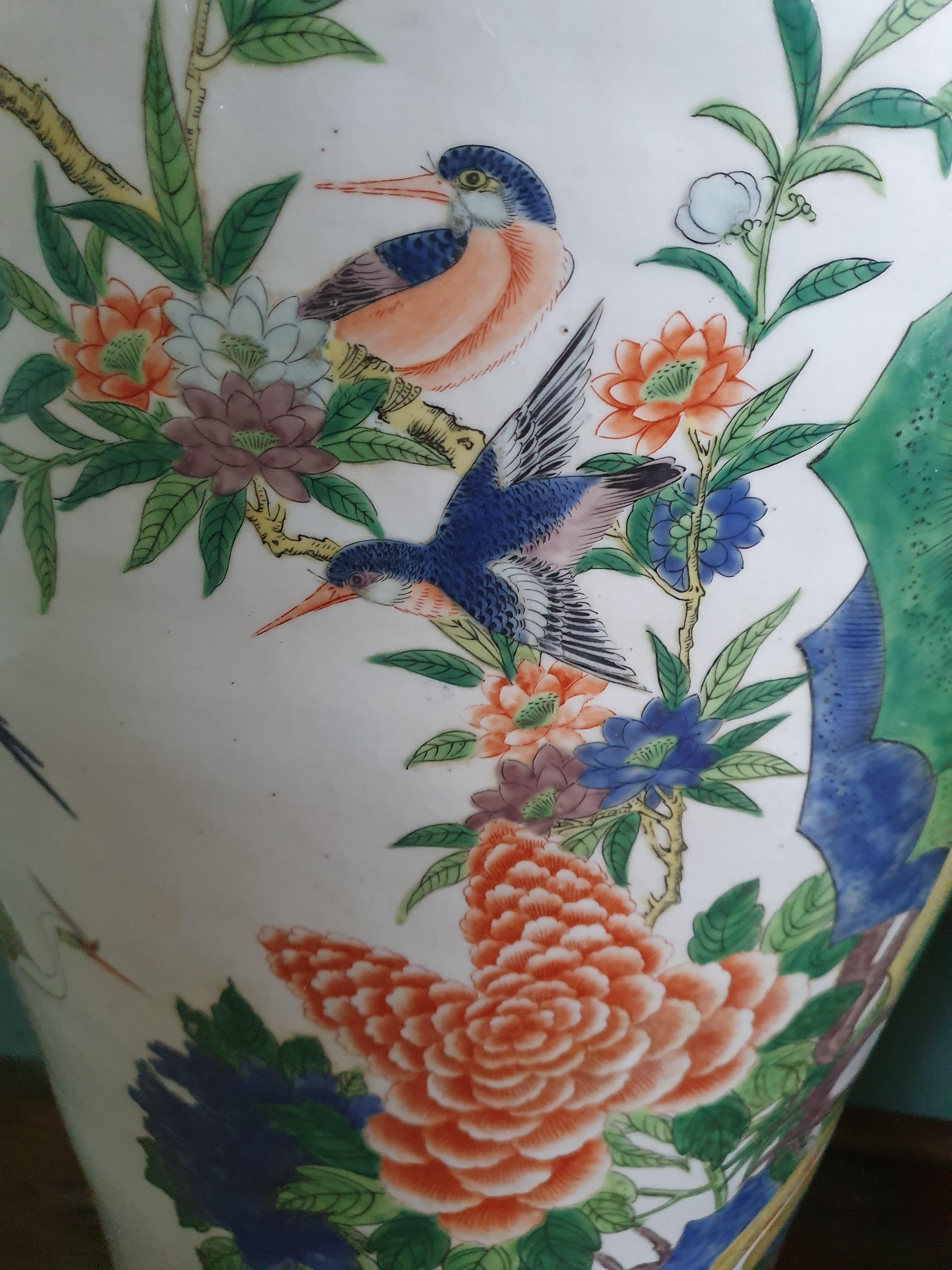 Coppia di vasi monumentali in porcellana cinese fam. rosa della dinastia Qing, 60,6 pollici. in vendita 13
