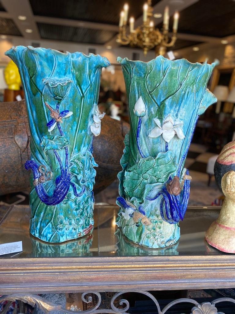 Pair of Monumental Chinese VASES In Good Condition In Sarasota, FL
