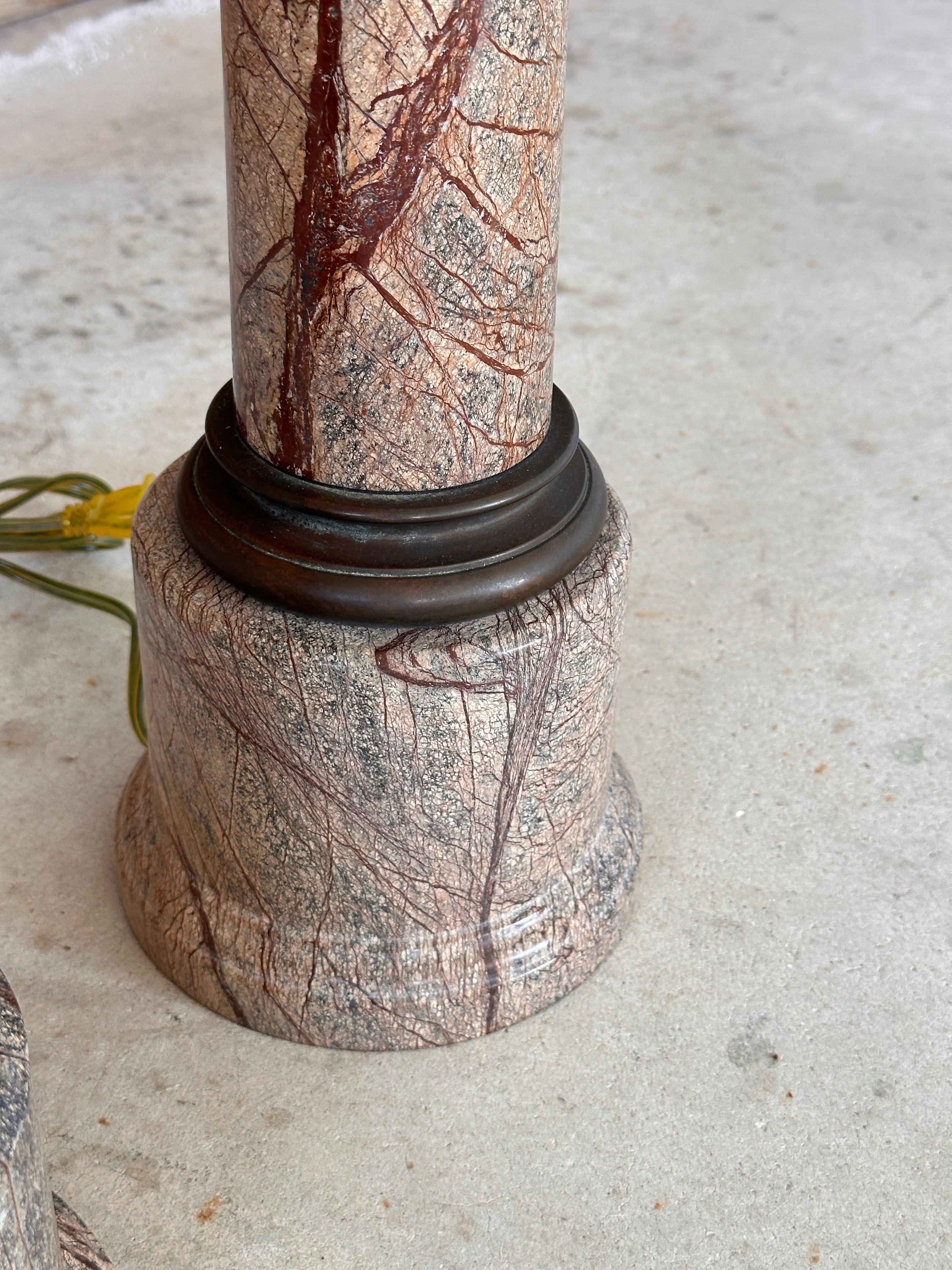 Pair of Monumental Early 20th Century Neoclassical Bronze and Marble Torchère La For Sale 5