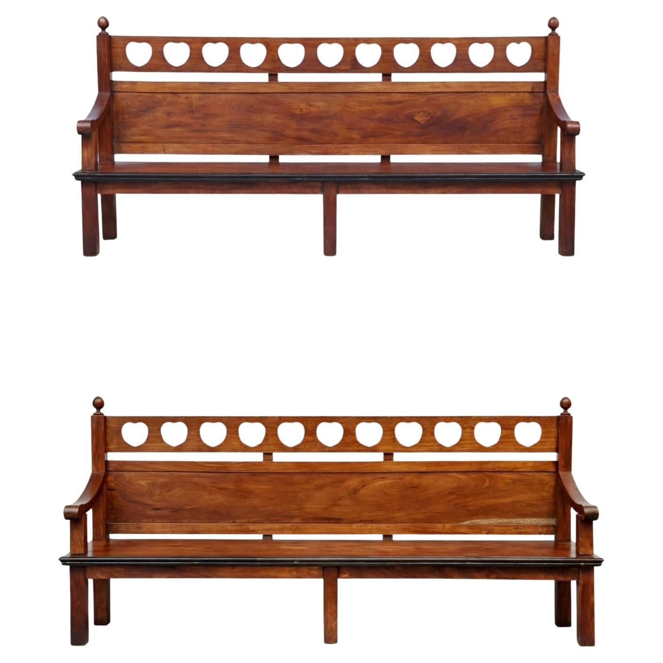 Pair of Monumental Early 20th-Century Plantation Benches Paraíba Valley, Rio For Sale