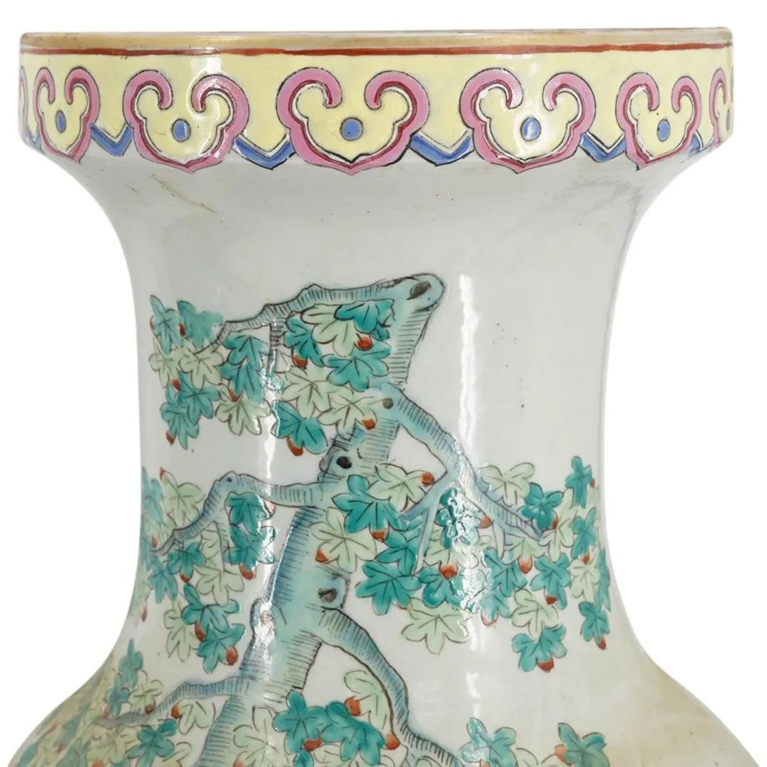 Pair of Monumental Famille Rose Porcelain Vases For Sale 1